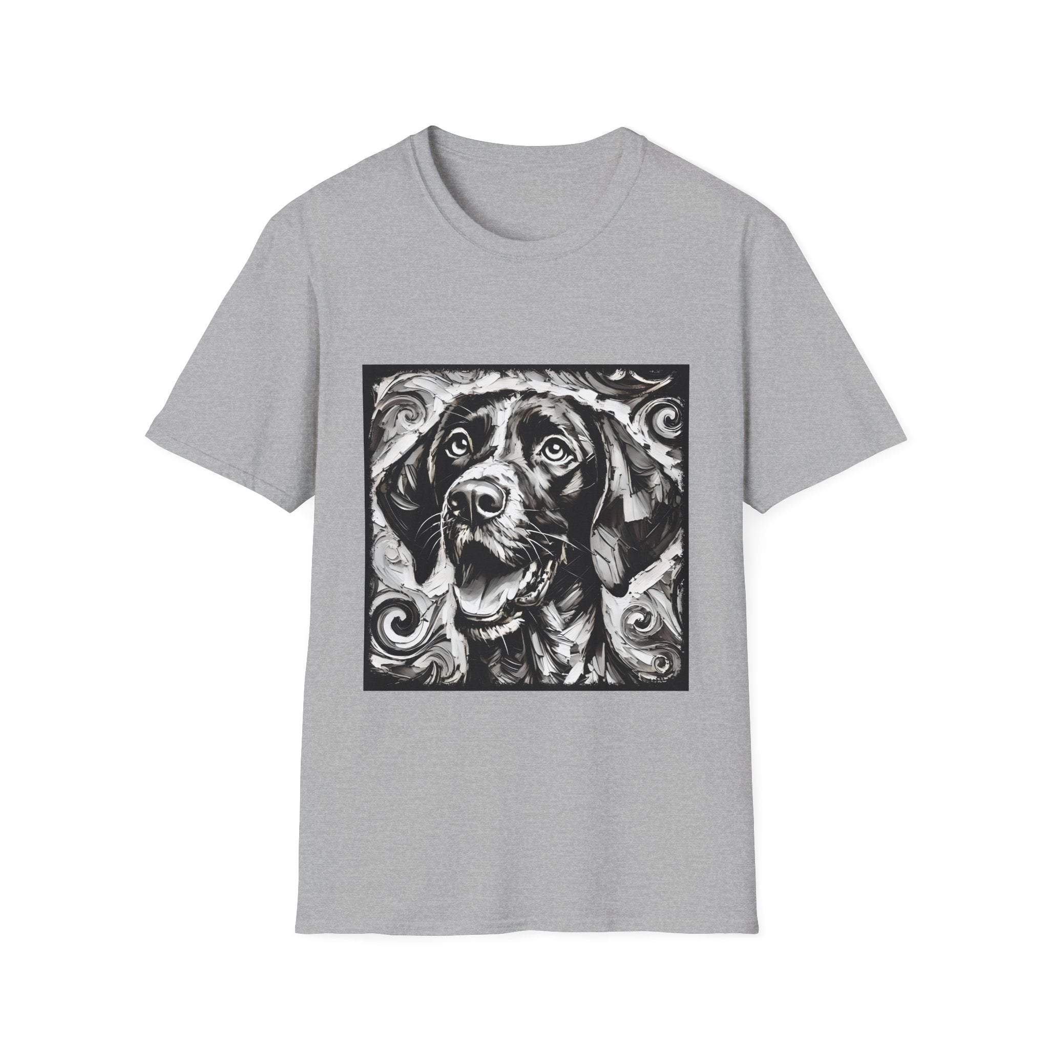 German Shorthaired Pointer B&W Happy Swirl | Unisex Dog T-Shirt