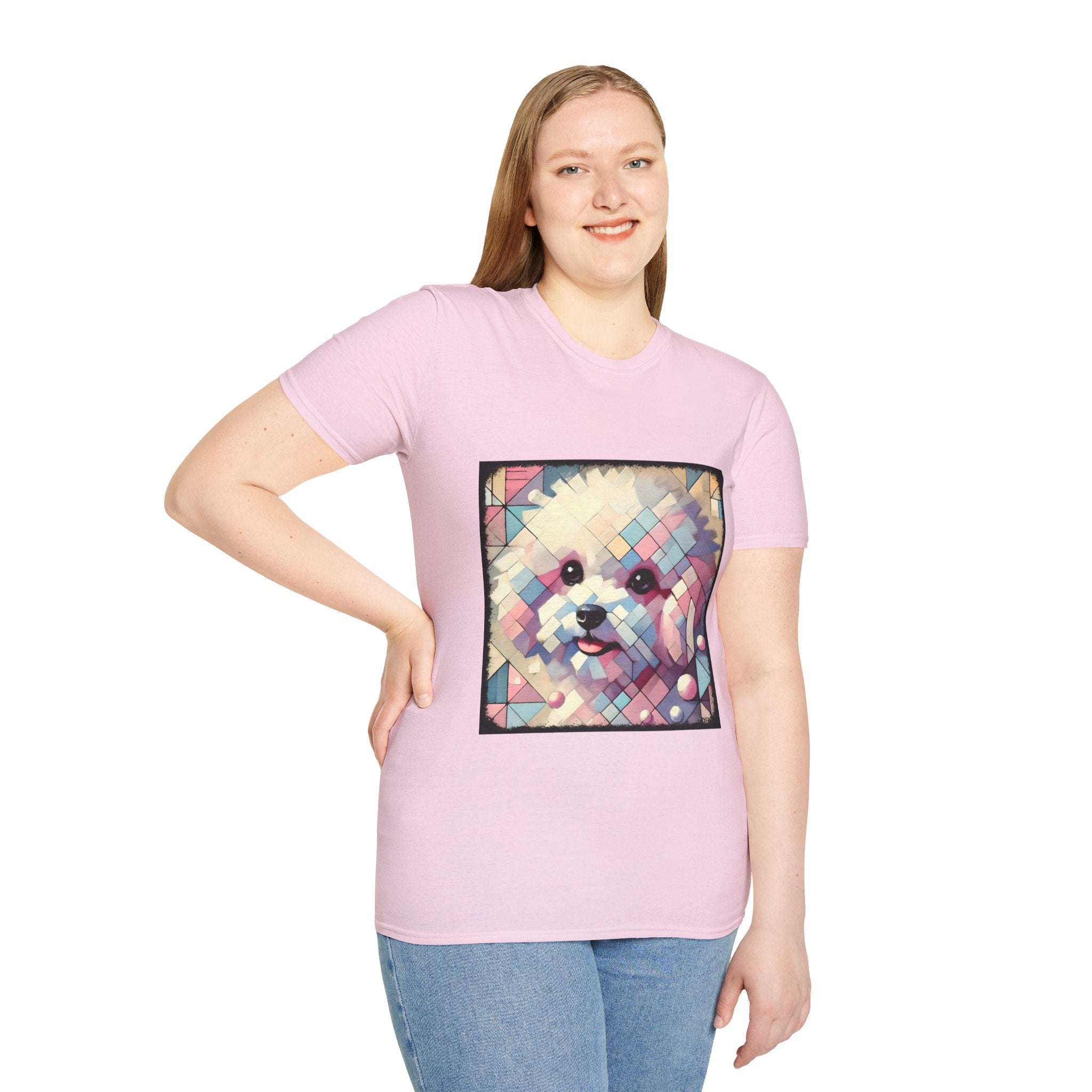 Bichon Frise Pastel Geometric | Unisex Dog T-Shirt