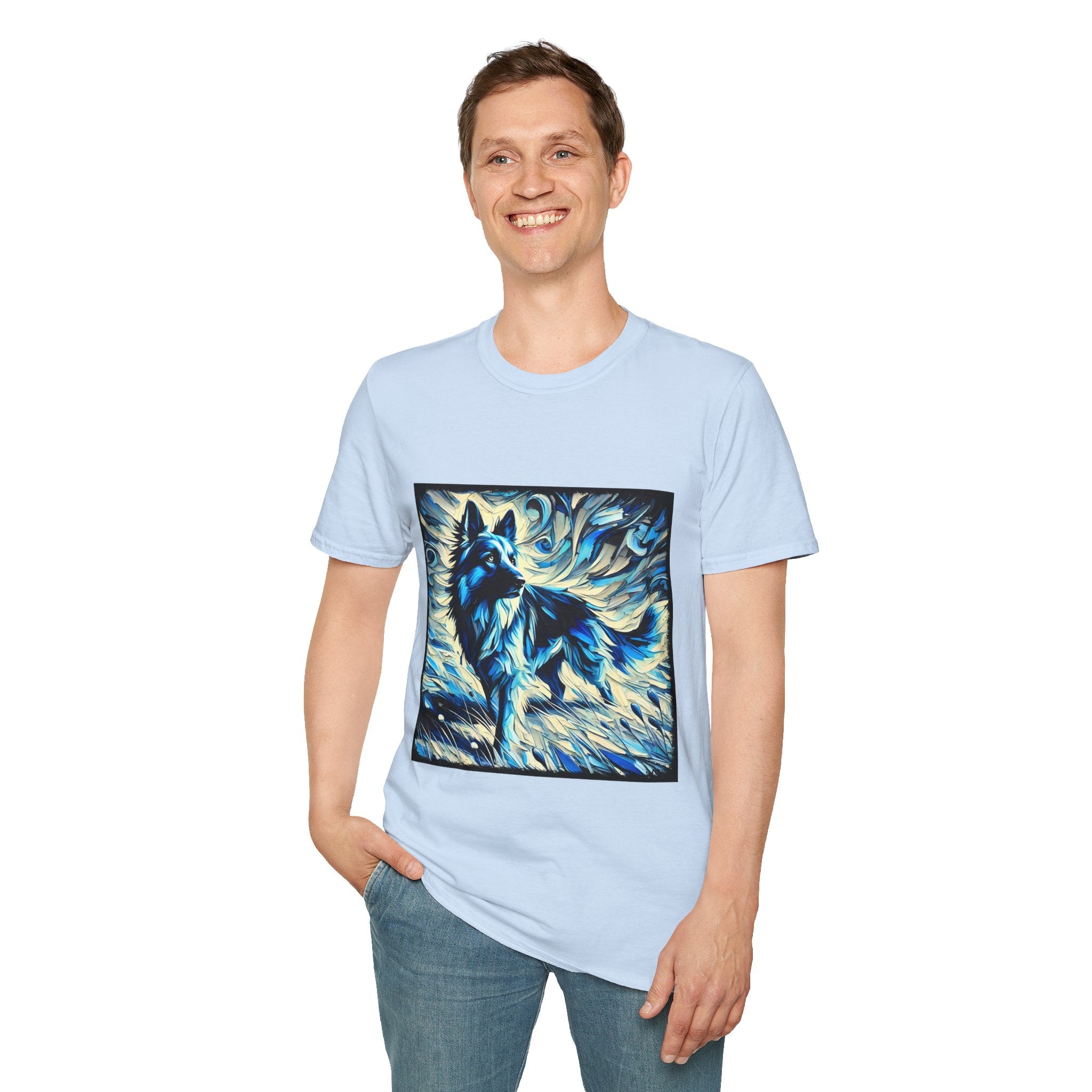 German Shepherd Blue Winter Swirl | Unisex Dog T-Shirt