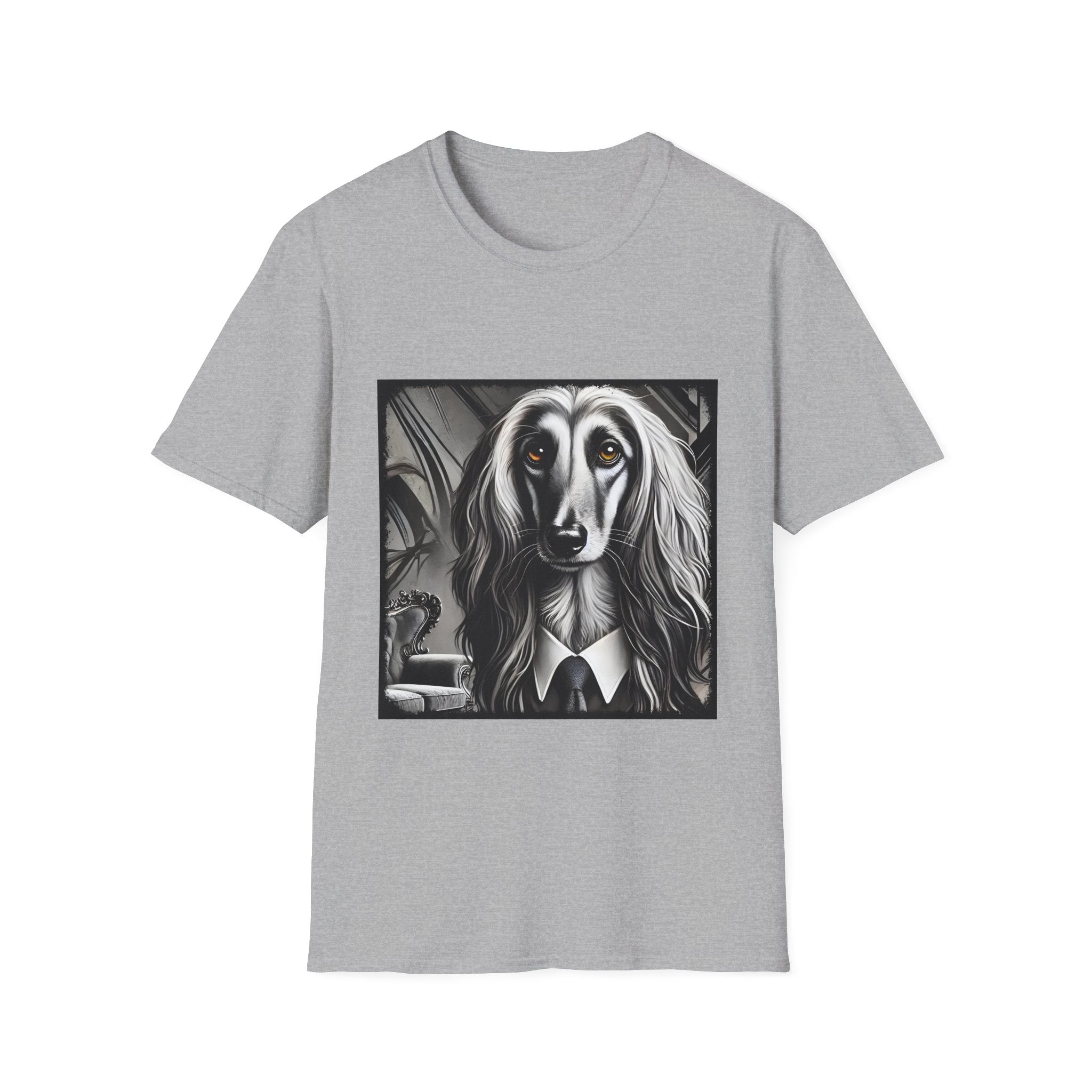 Afghan Hound B&W Bold Eyes | Unisex Dog T-Shirt