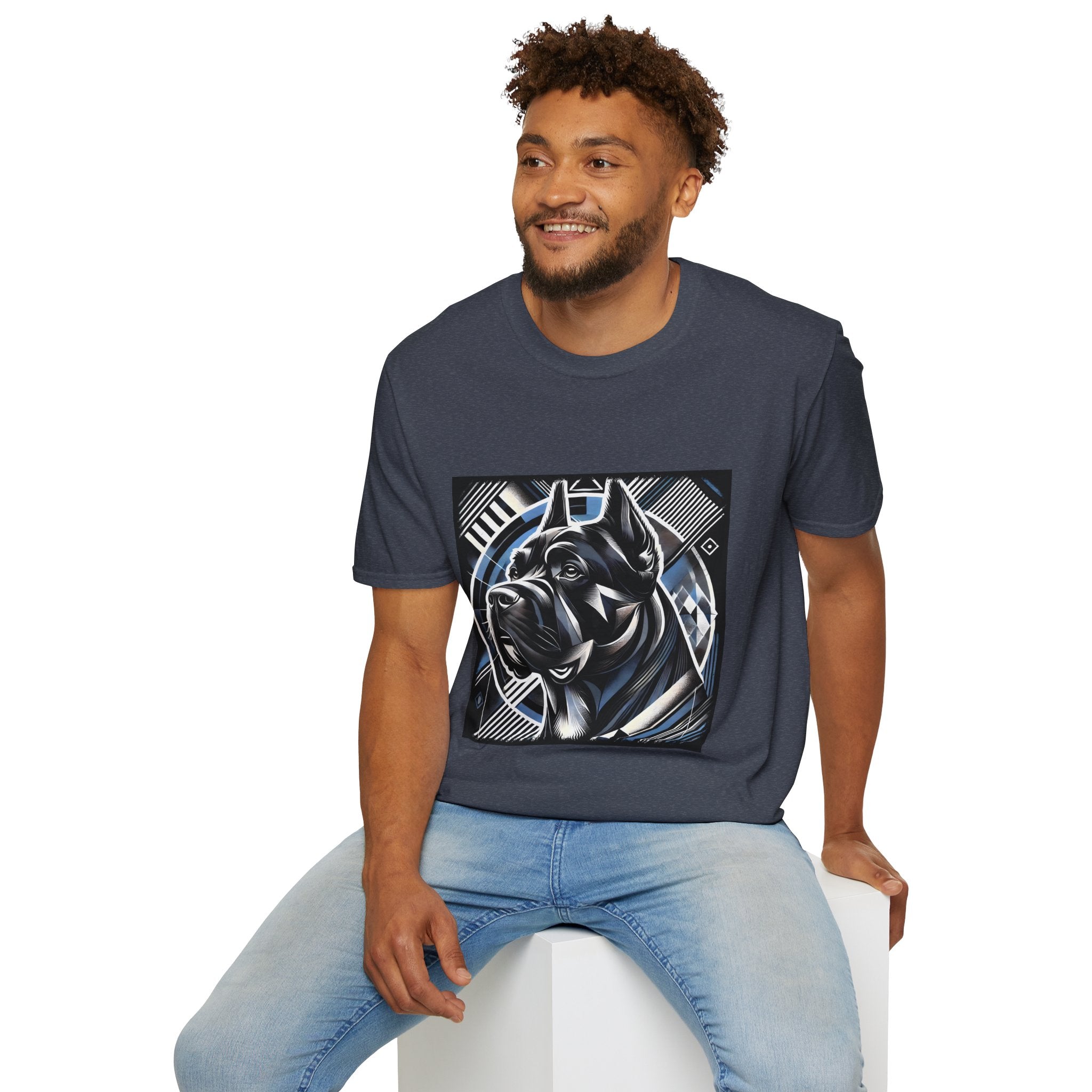 Cane Corso Blue and Black Geometric | Unisex Dog T-Shirt
