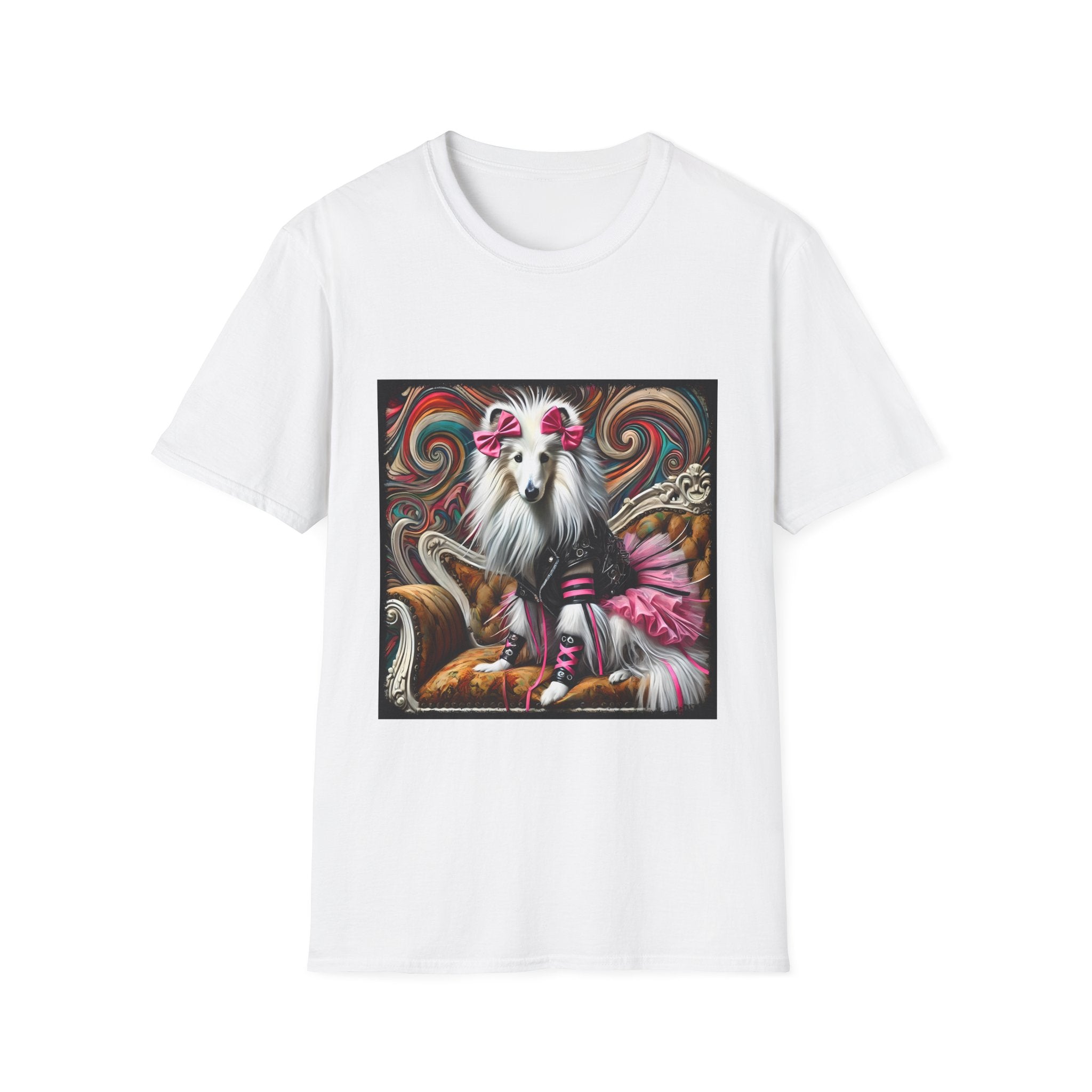 Collie Pink Rocker | Unisex Dog T-Shirt