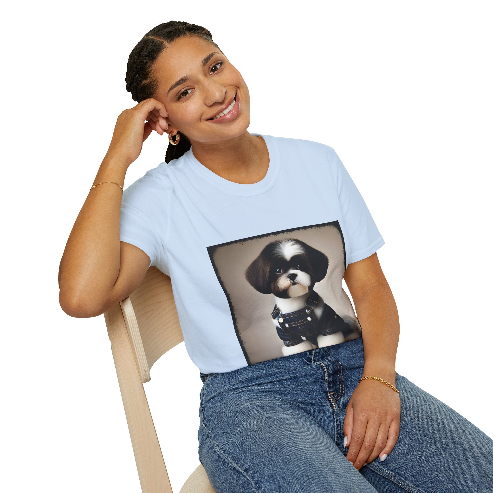 Shih Tzu Denim Darling | Unisex Dog T-Shirt