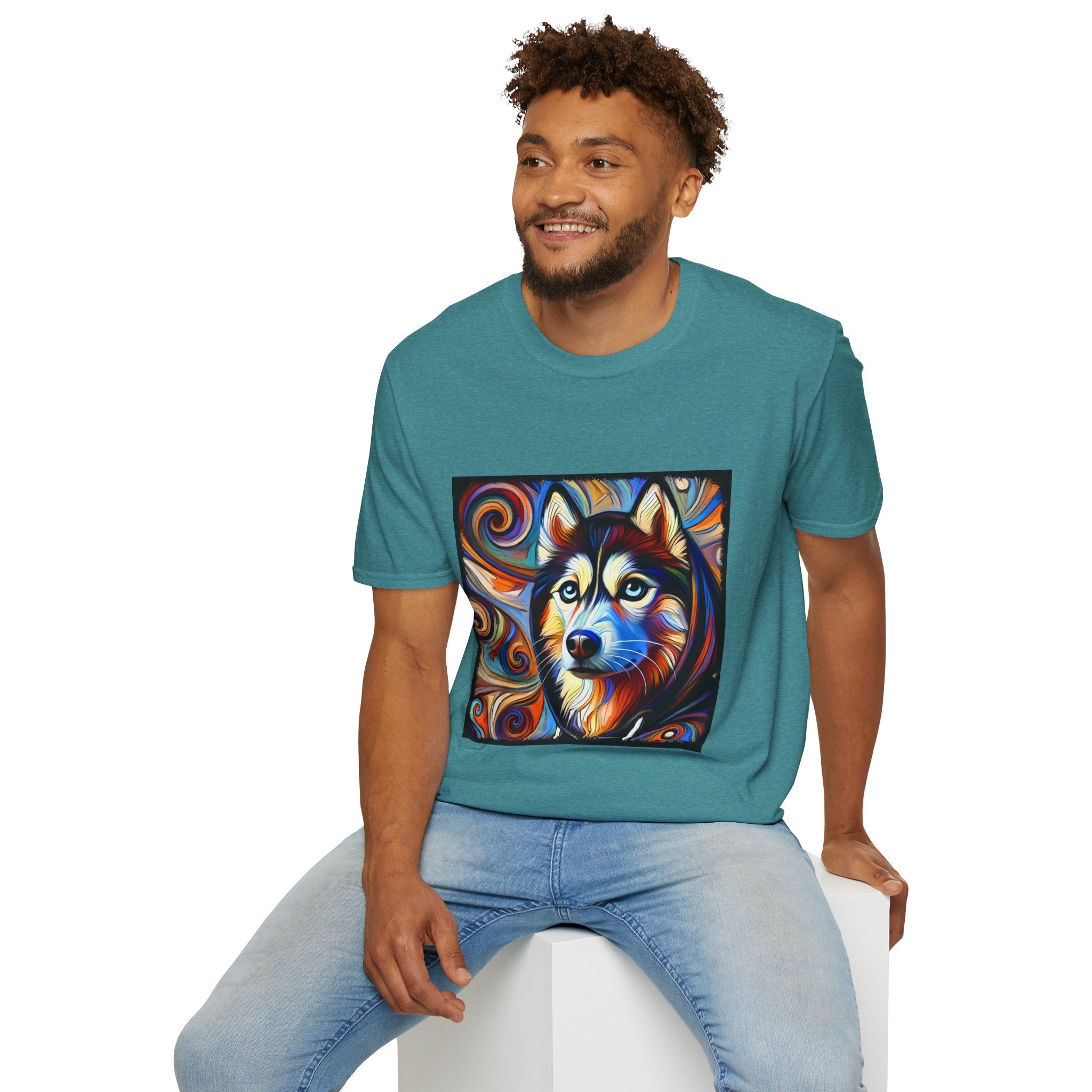 Siberian Husky Relaxed Swirl | Unisex Dog T-Shirt