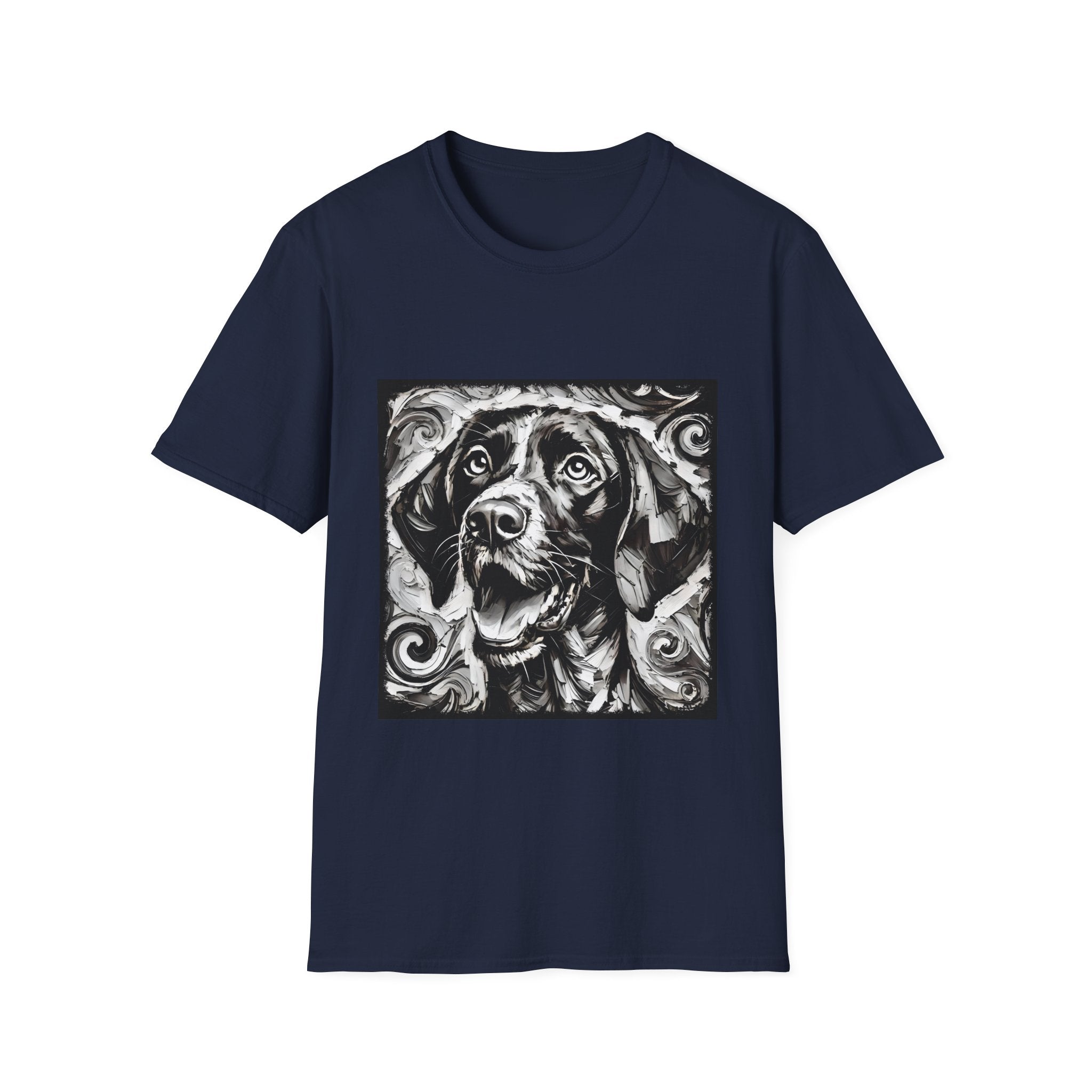 German Shorthaired Pointer B&W Happy Swirl | Unisex Dog T-Shirt