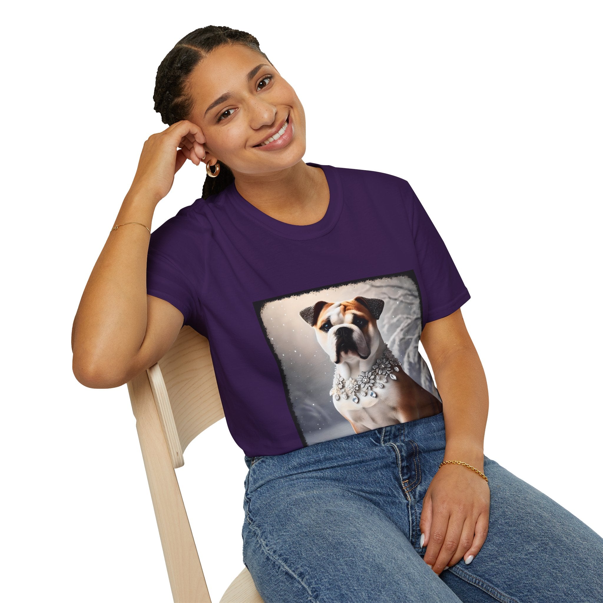 Bulldog Snow Princess Classic | Unisex Dog T-Shirt