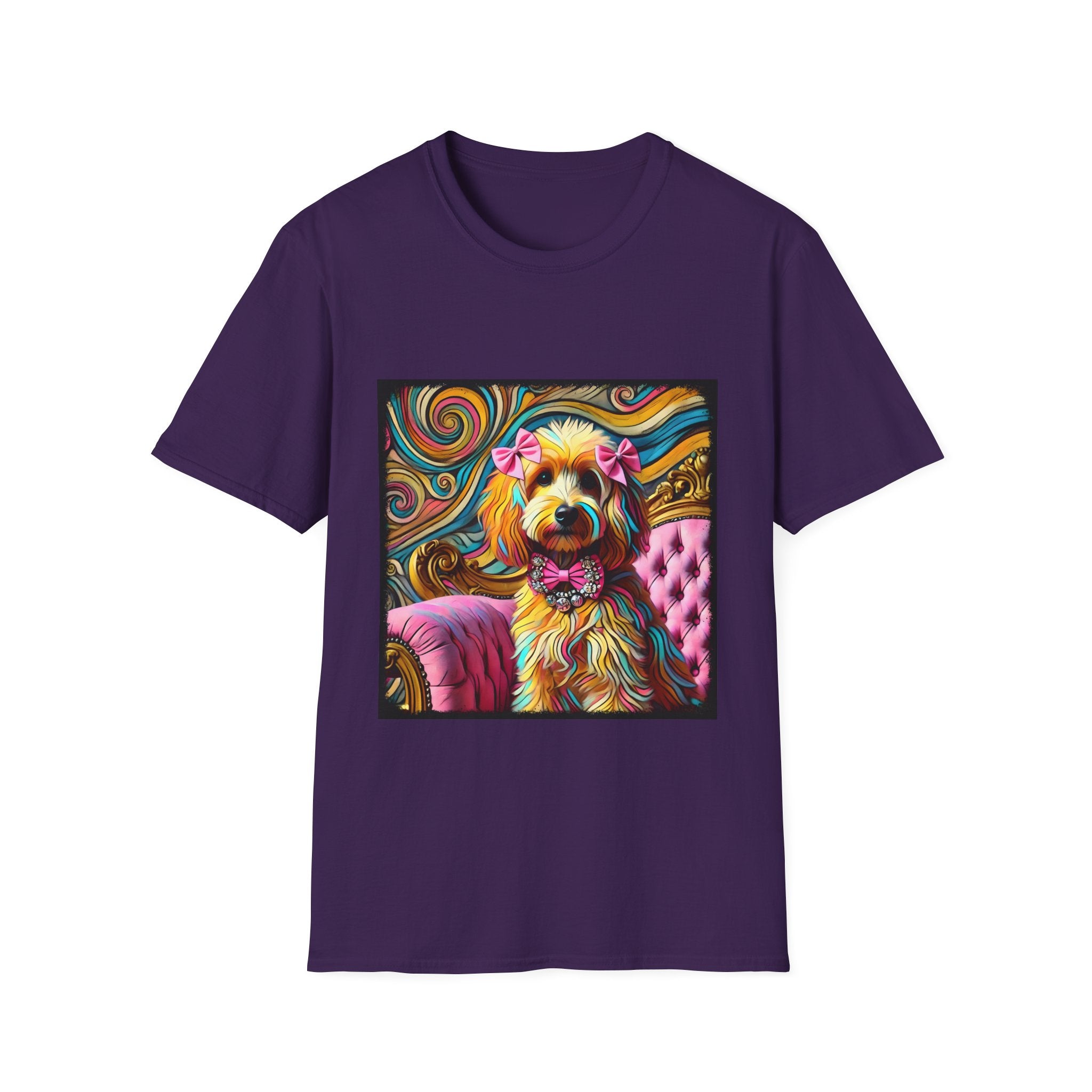 Goldendoodle Pink Diamond Bow Swirl  | Unisex Dog T-Shirt