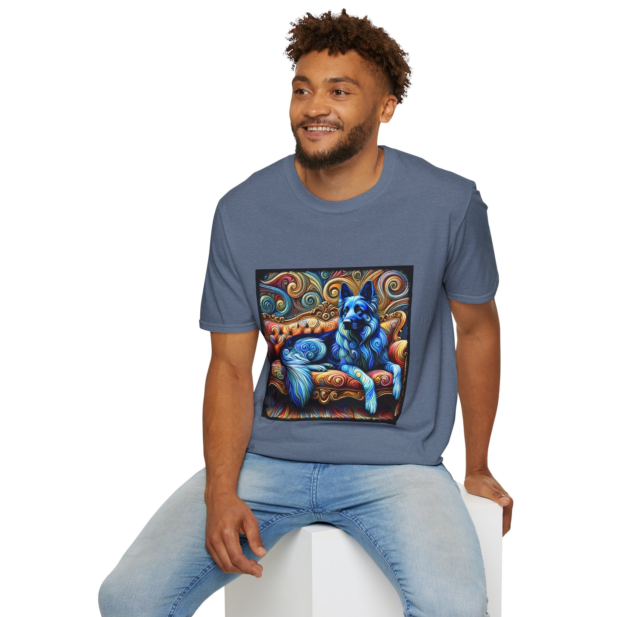 German Shepherd Blue Swirl | Unisex Dog T-Shirt