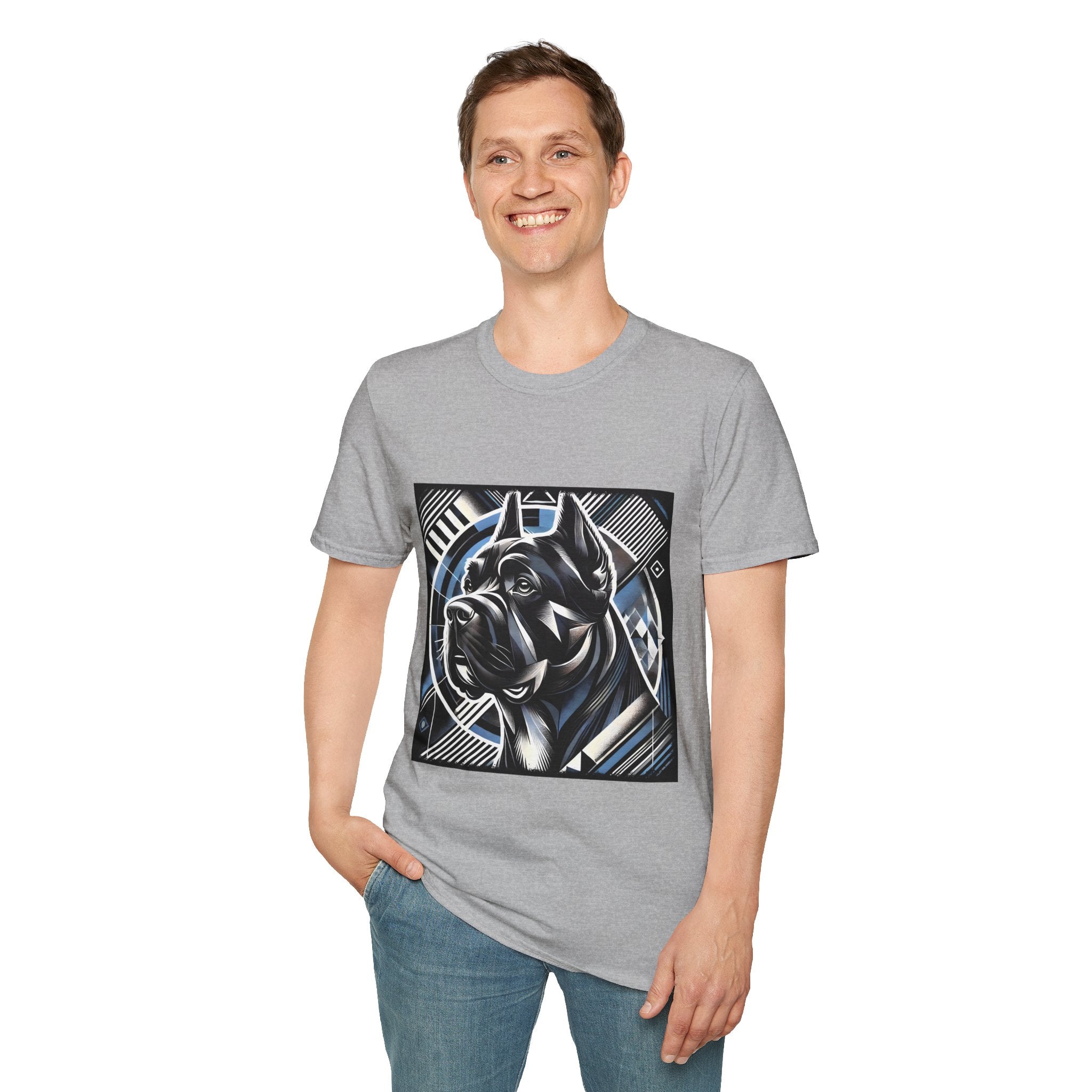 Cane Corso Blue and Black Geometric | Unisex Dog T-Shirt