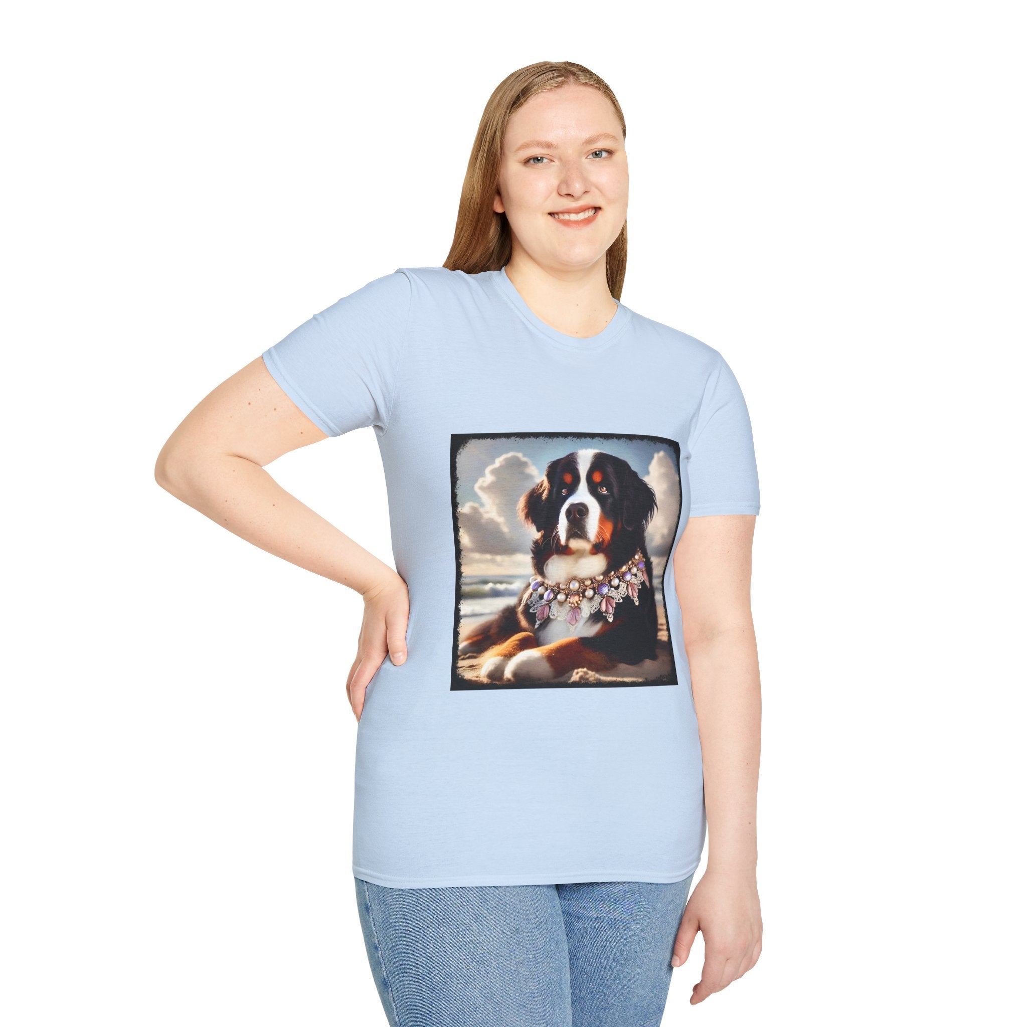 Bernese Mountain Dog Beach Belle | Unisex Dog T-Shirt