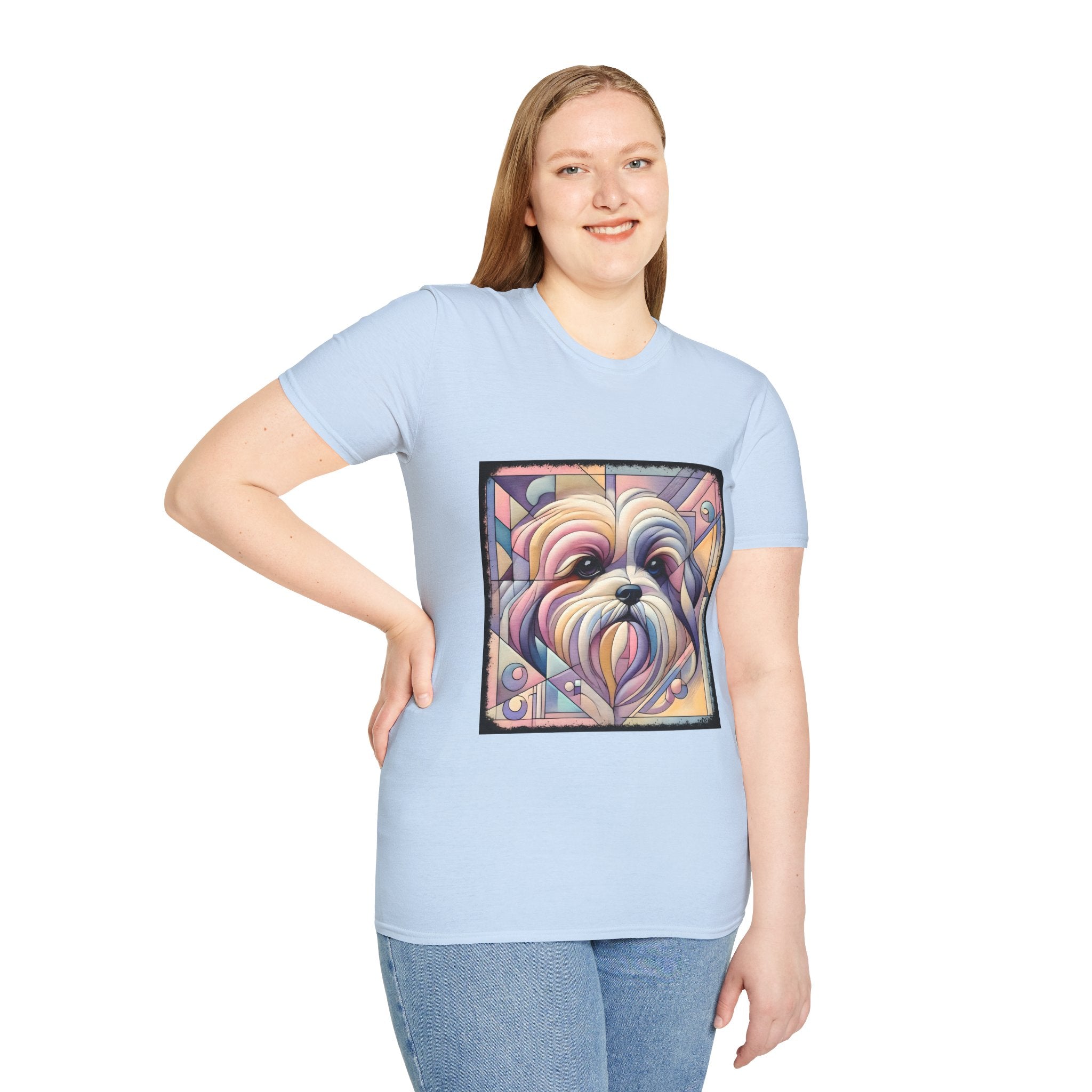 Lhasa Apso Pastel Geometric | Unisex Dog T-Shirt