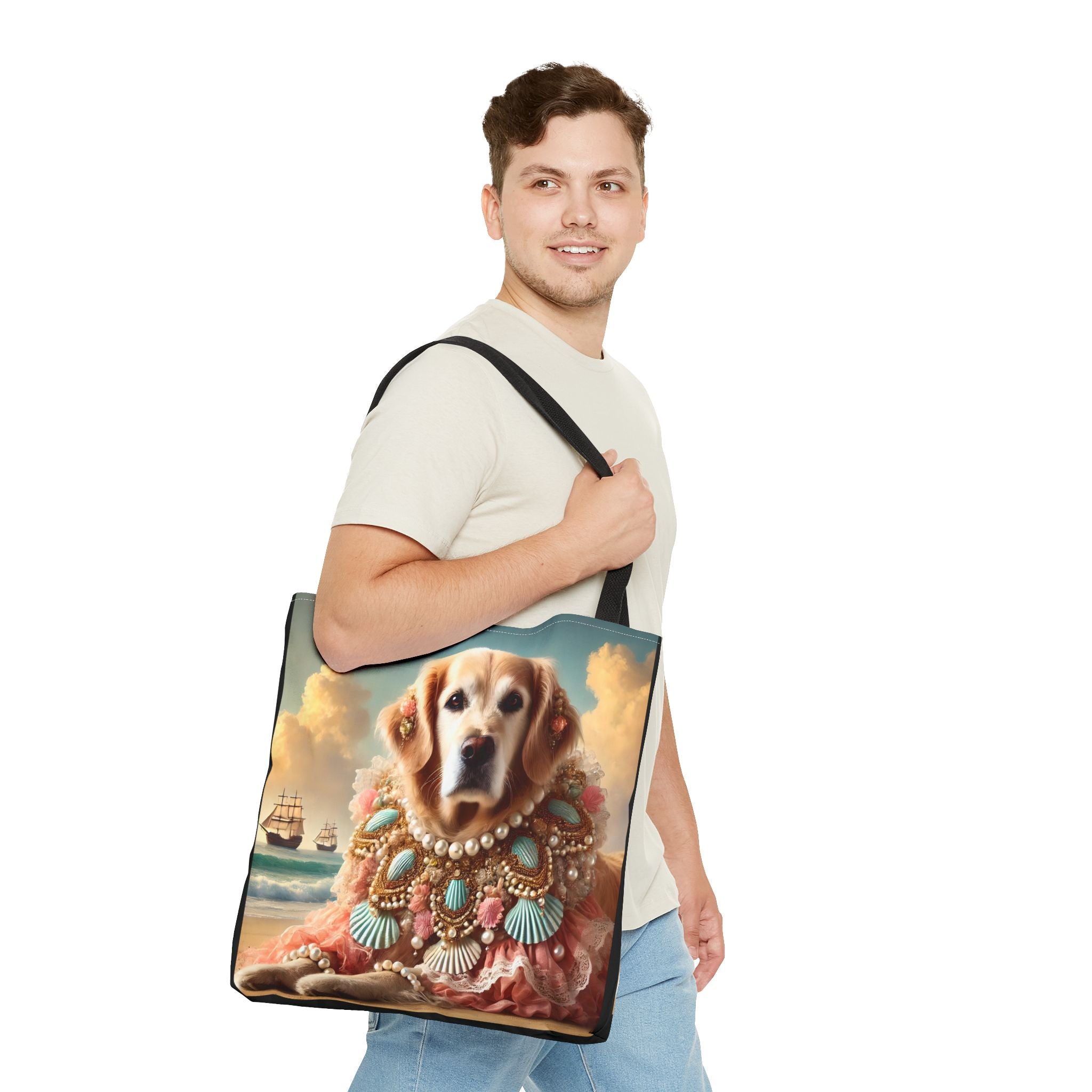 Golden Retriever Beach Beauty | Dog Themed Tote Bag