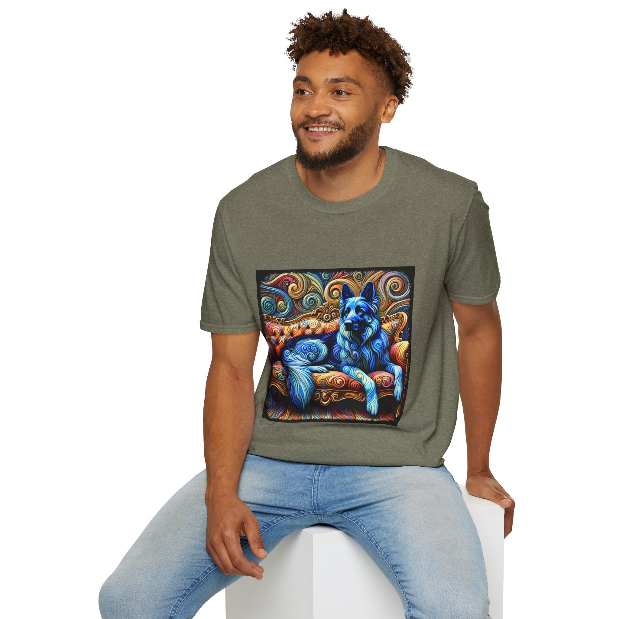 German Shepherd Blue Swirl | Unisex Dog T-Shirt