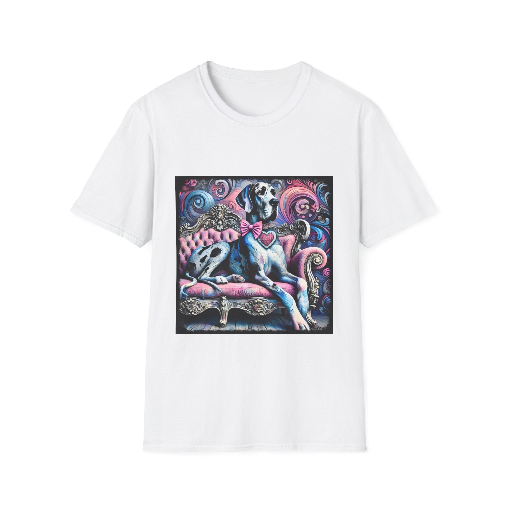 Great Dane Purple Heart Swirl | Unisex Dog T-Shirt