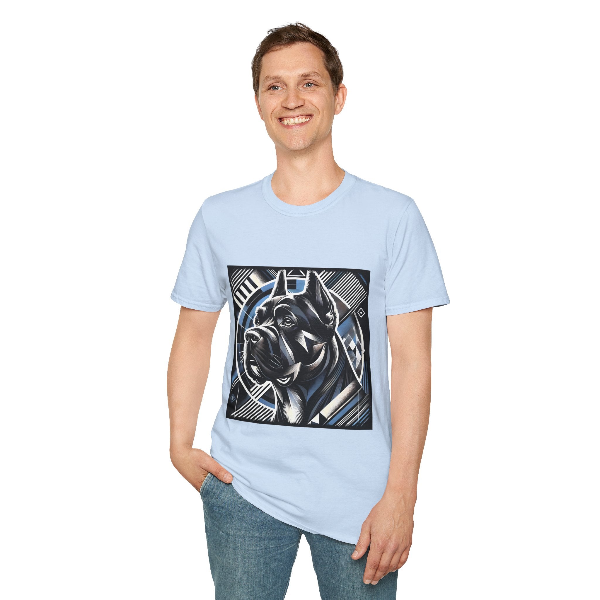 Cane Corso Blue and Black Geometric | Unisex Dog T-Shirt