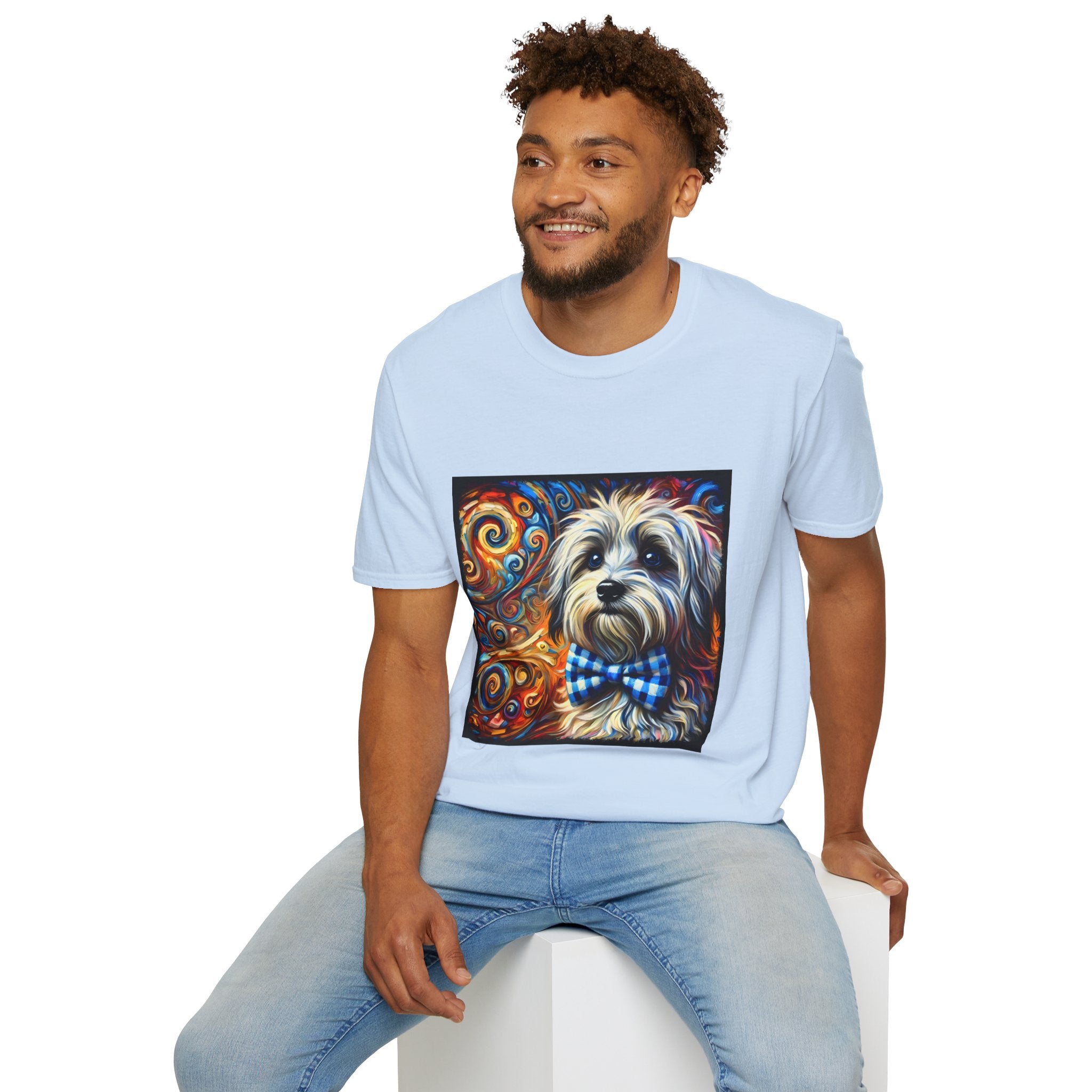 Havanese Bowtie Swirl |  Unisex Dog T-Shirt