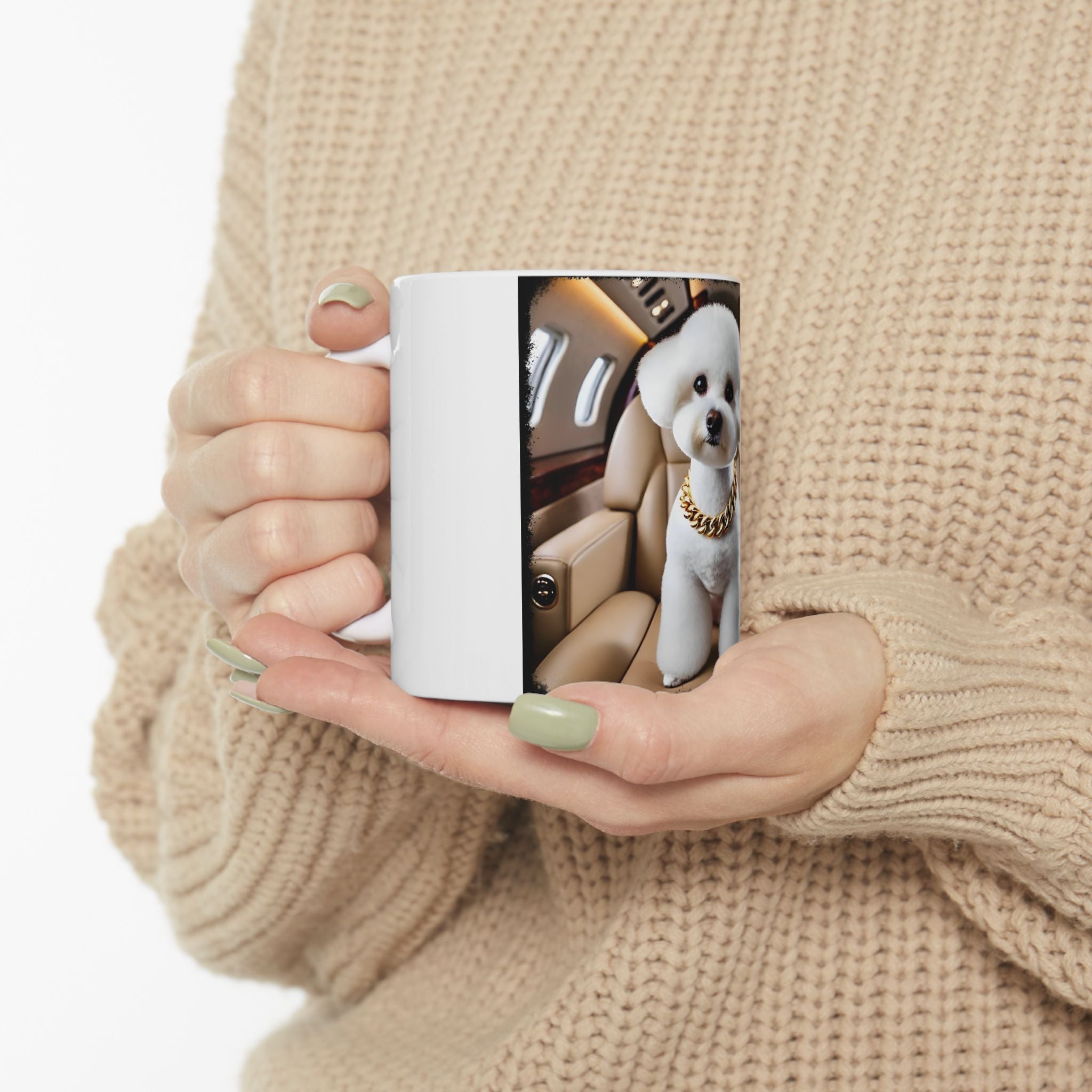 Bichon Frise Fréquent Flier | Dog Themed Ceramic Mug