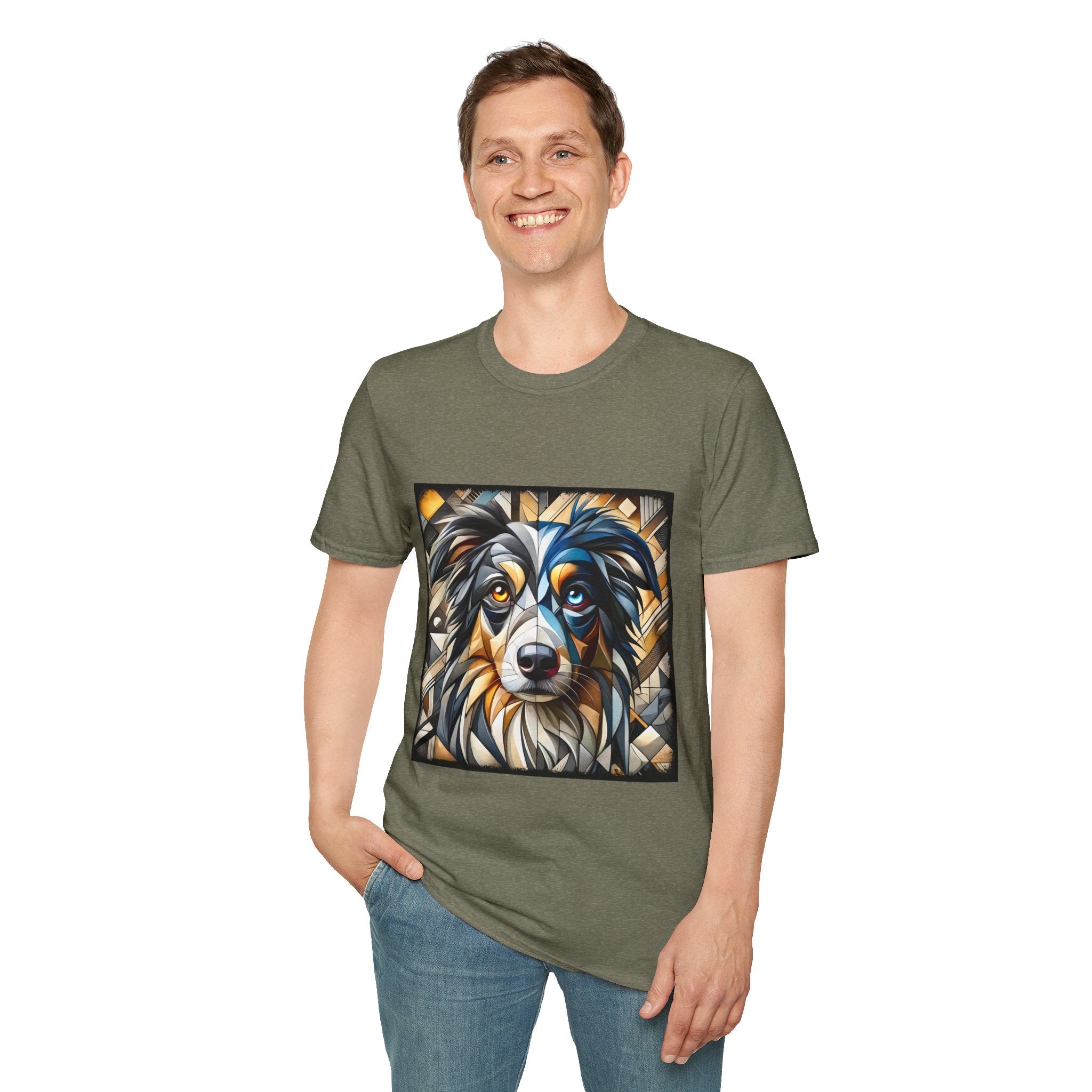 Miniature American Shepherd Bold Geometric |  Unisex Dog T-Shirt