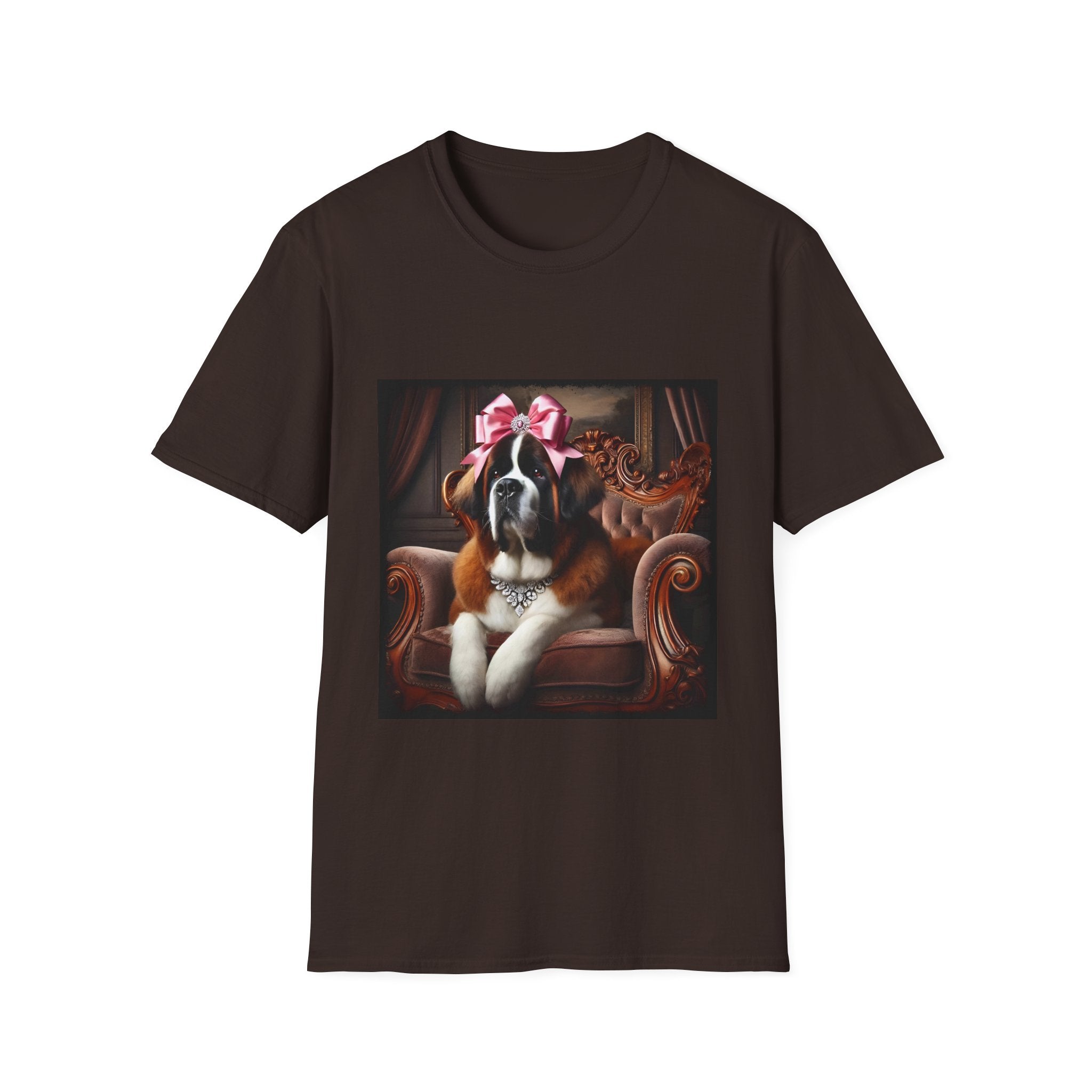 Saint Bernard Pink Bow Princess | Unisex Dog T-Shirt