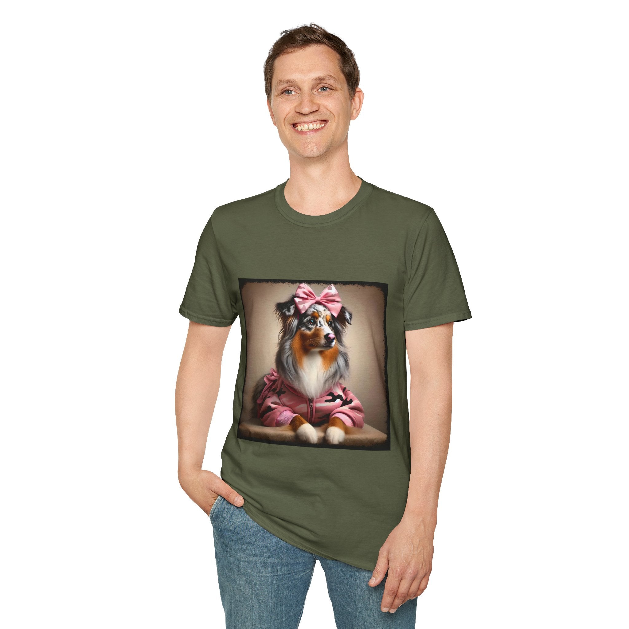 Australian Shepherd Camo Cutie | Unisex Dog T-Shirt