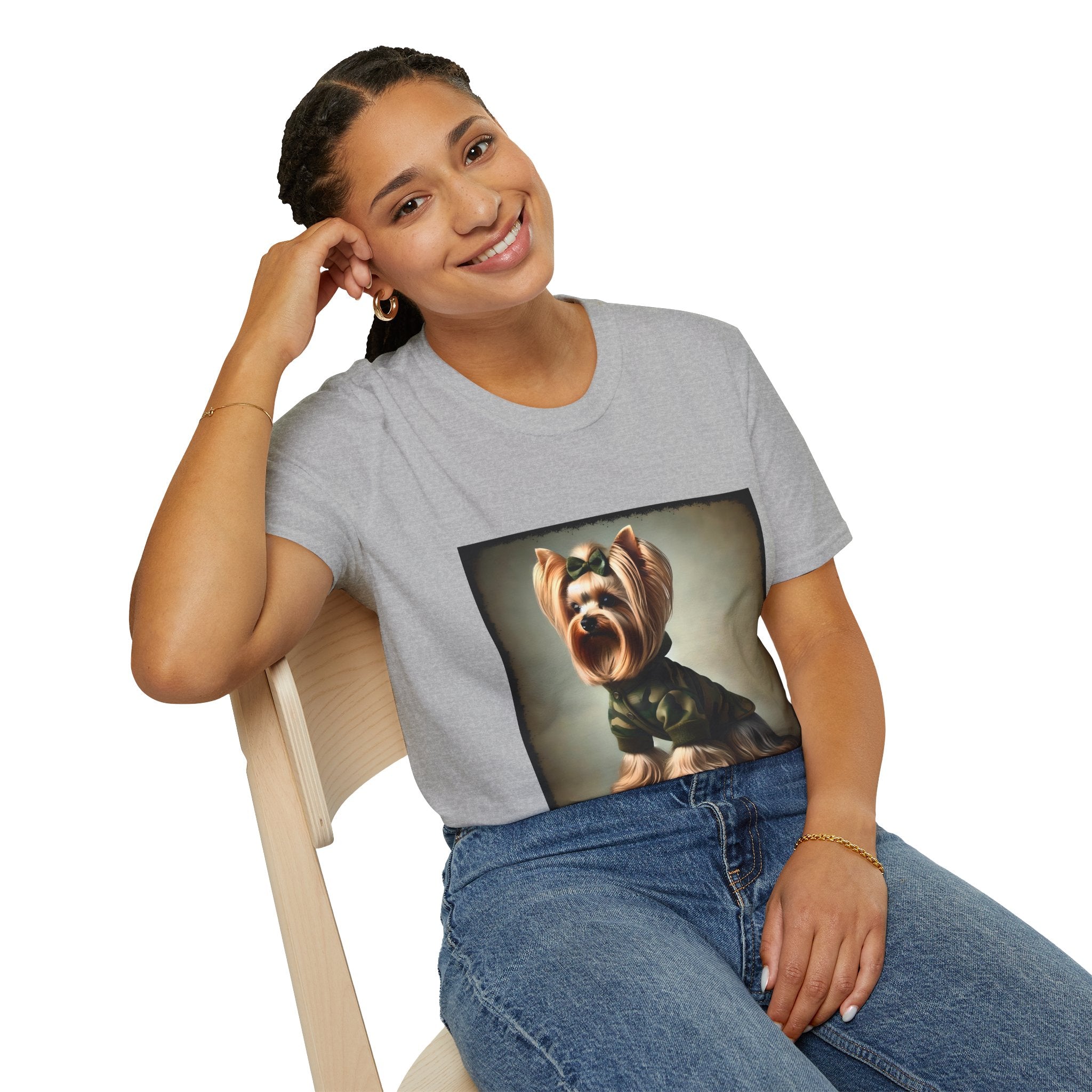 Yorkshire Terrier Green Camo Cutie | Unisex Dog T-Shirt