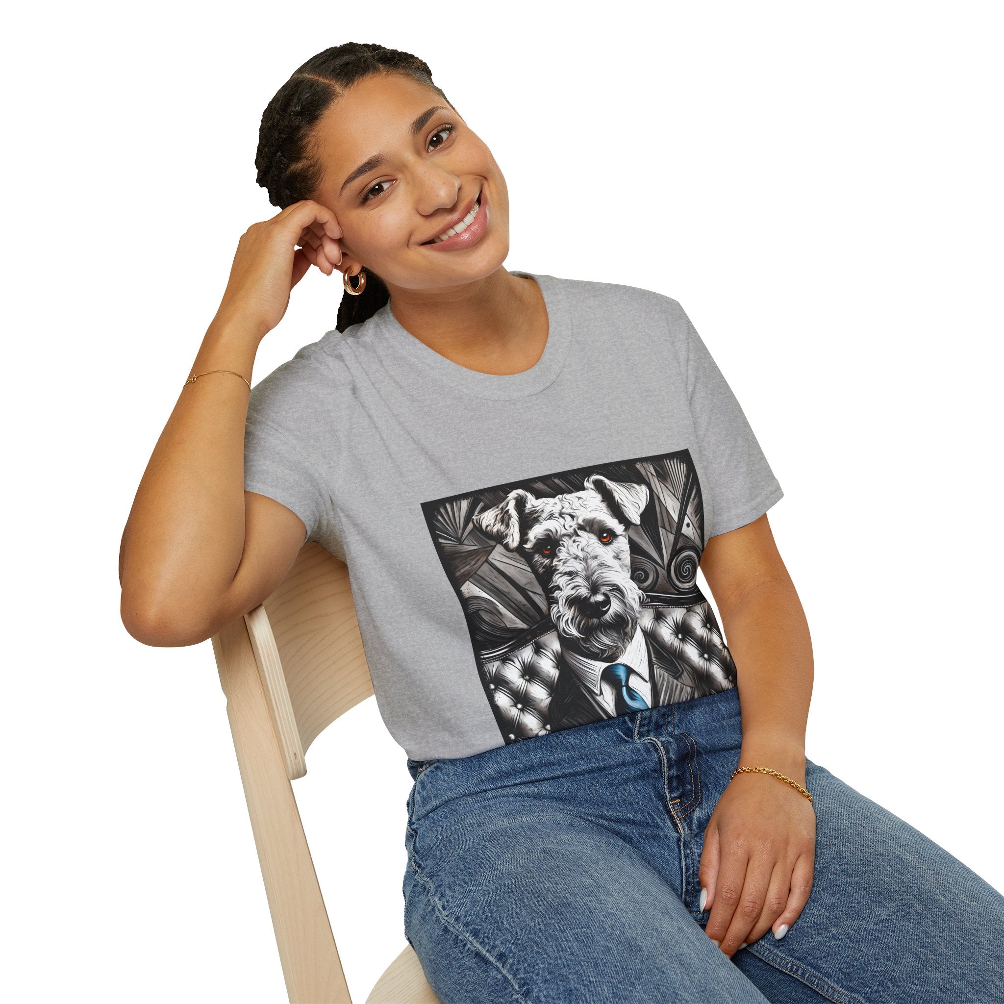 Airedale Terrier B&W Bold Eyes | Unisex Dog T-Shirt