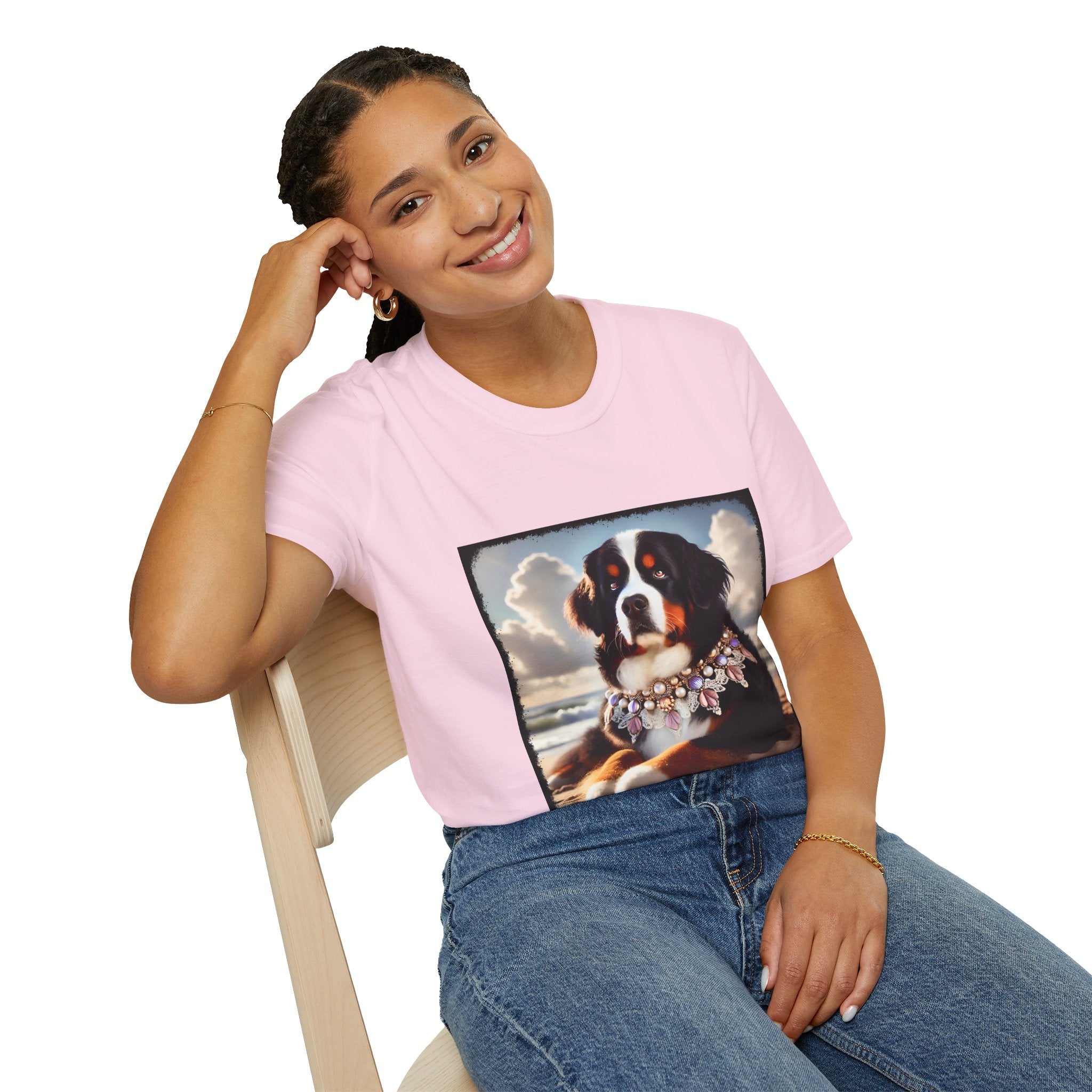 Bernese Mountain Dog Beach Belle | Unisex Dog T-Shirt