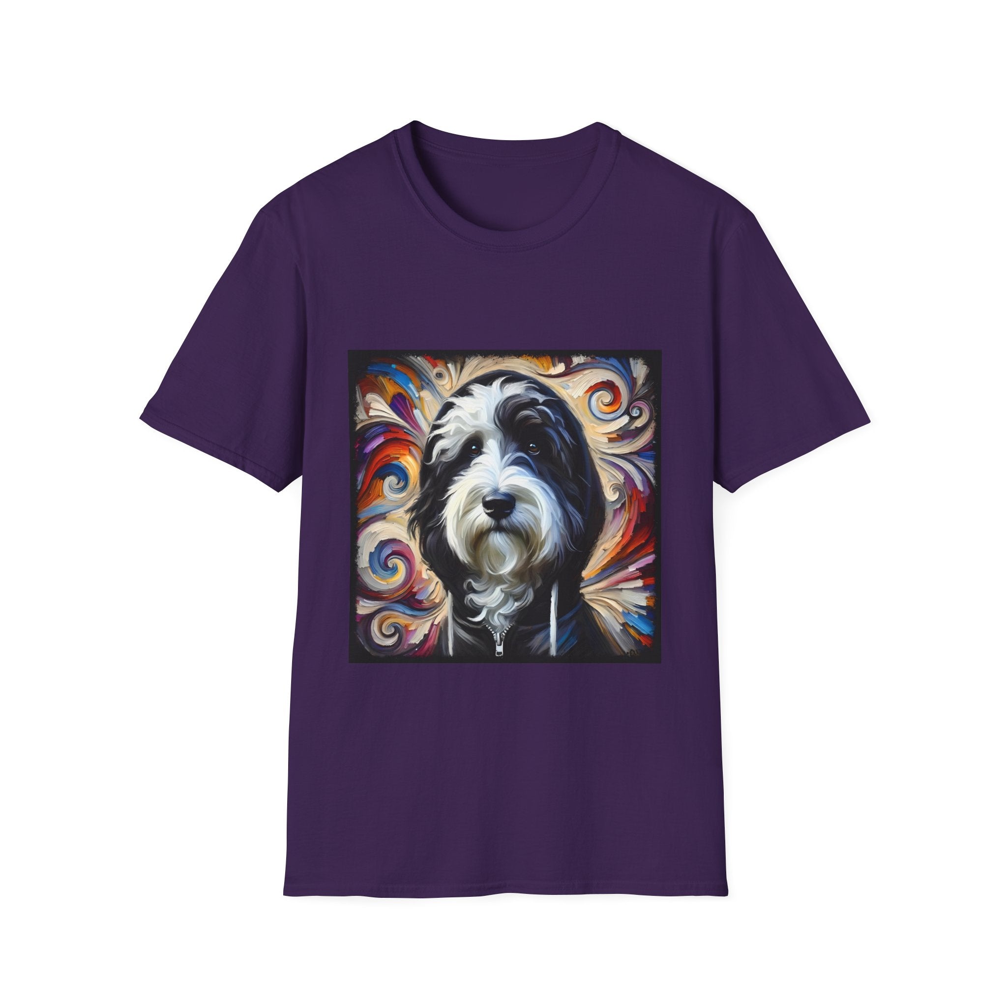 Sheepadoodle Black Hoodie Swirl | Unisex Dog T-Shirt