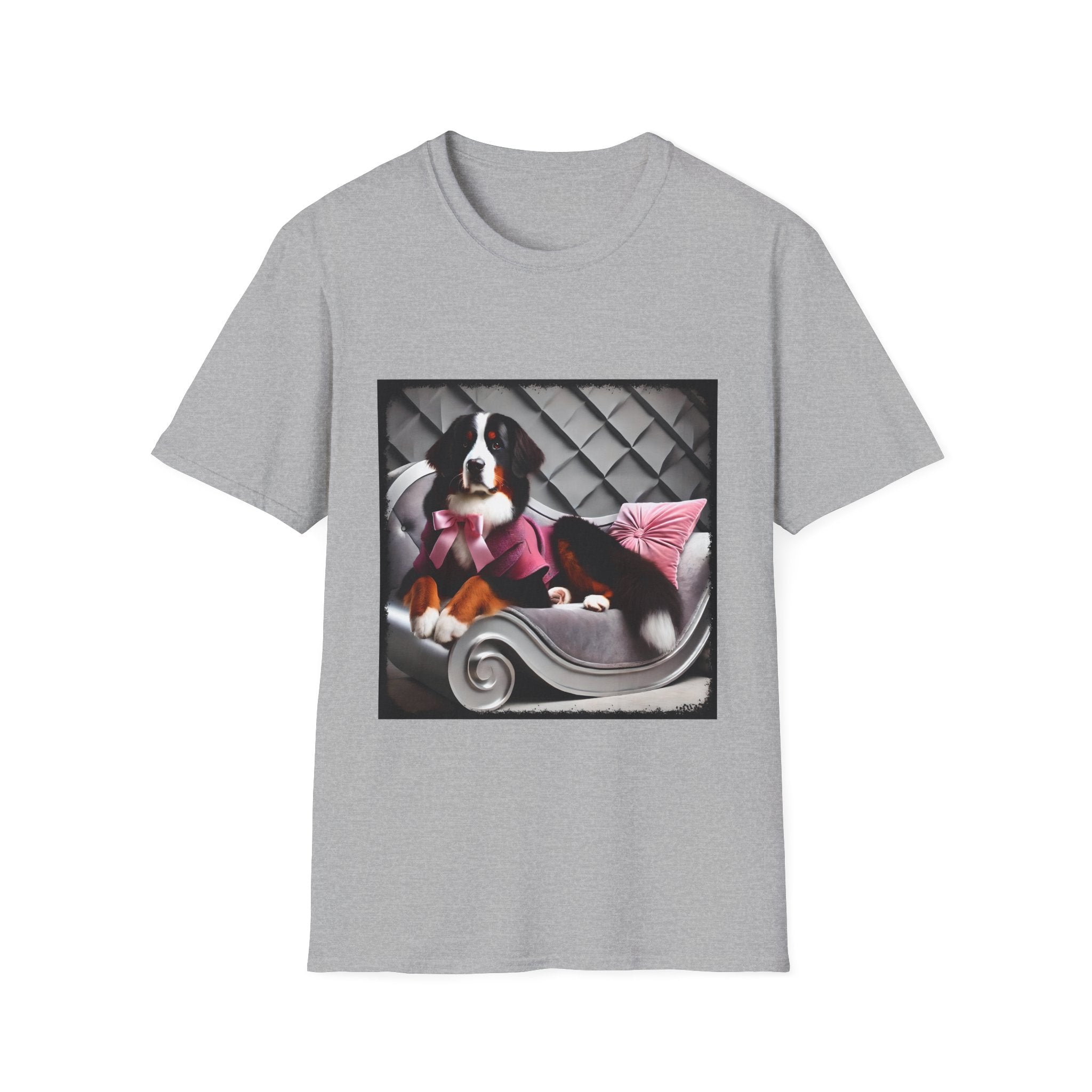 Bernese Mountain Dog Pink Chic | Unisex Dog T-Shirt