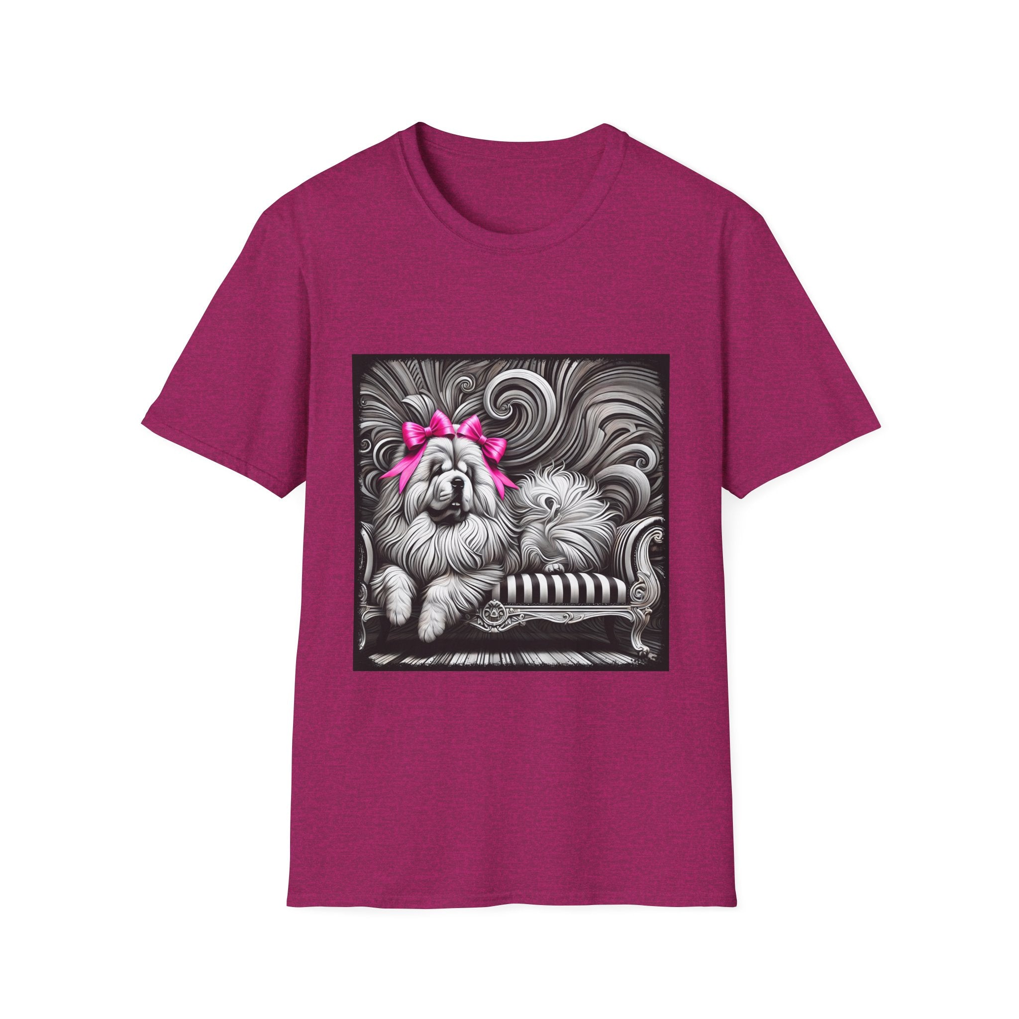 Chow Chow B&W Pink Bow | Unisex Dog T-Shirt