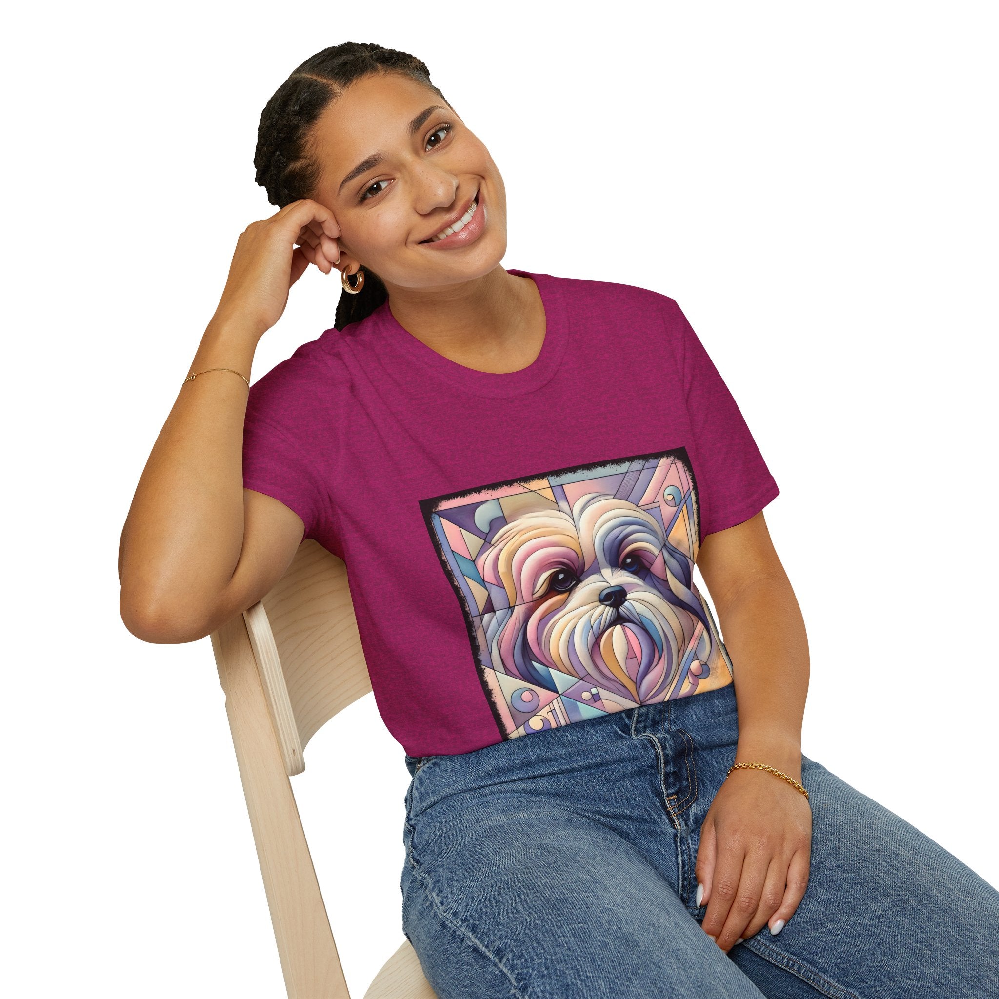 Lhasa Apso Pastel Geometric | Unisex Dog T-Shirt