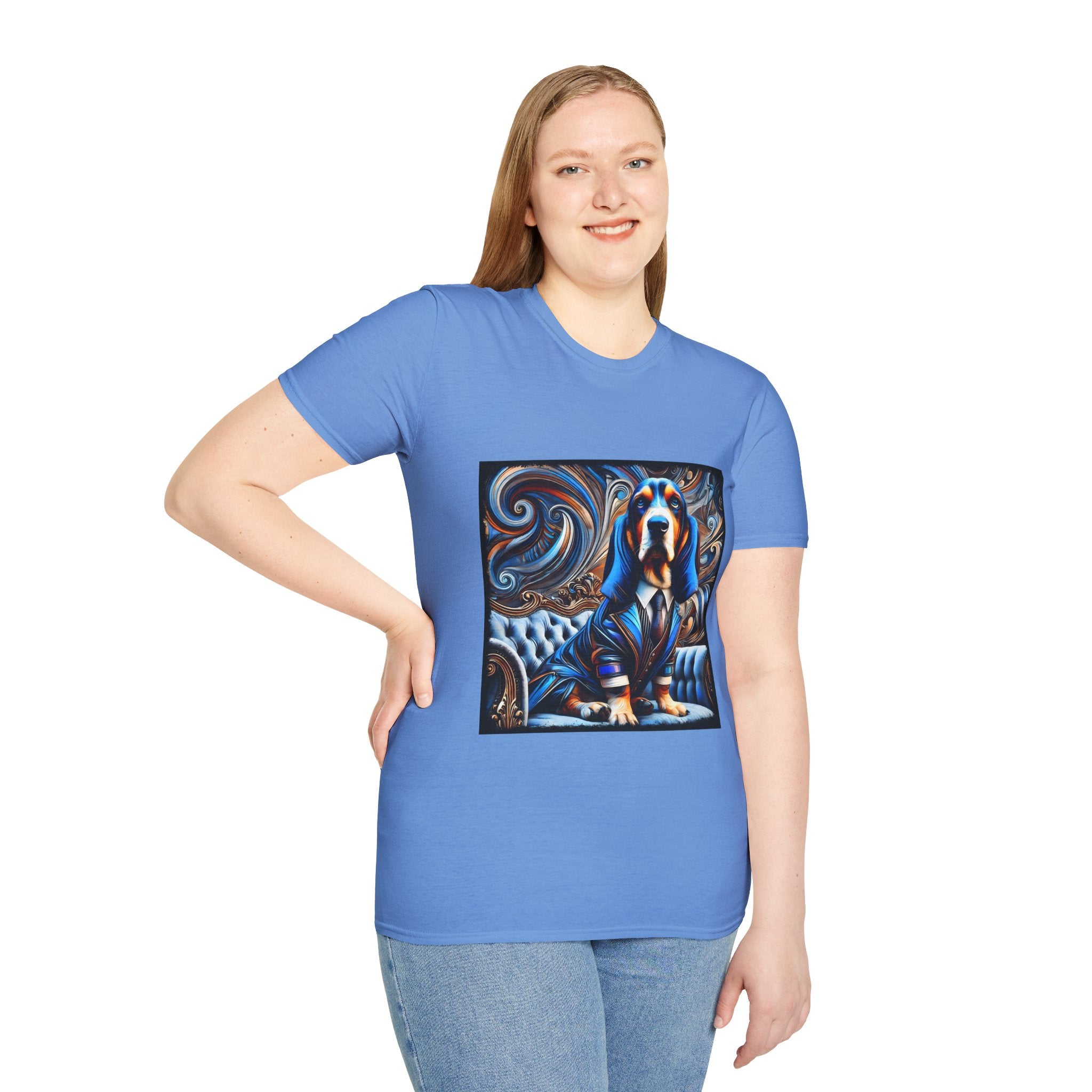 Basset Hound Bold Blue Feels | Unisex Dog T-Shirt