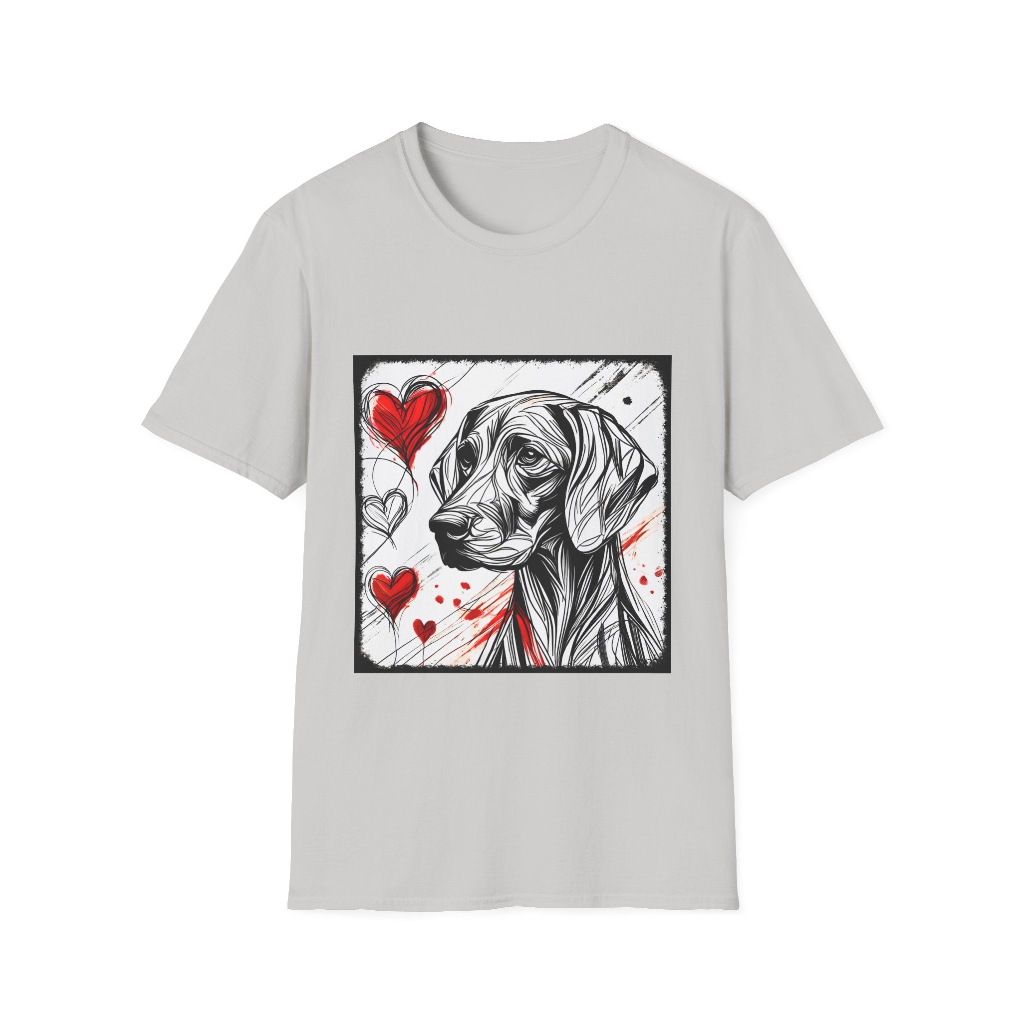 Weimaraner Bold Heart Sketch | Unisex Dog T-Shirt