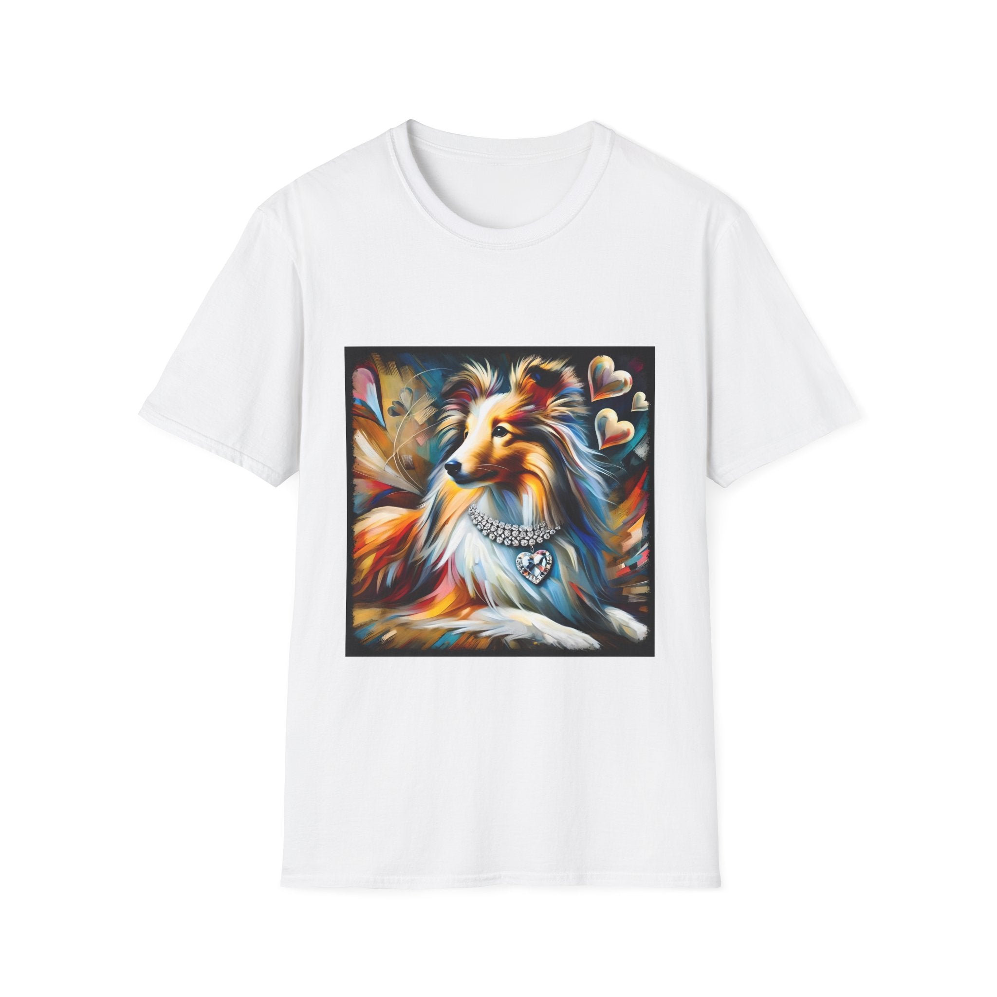 Shetland Sheepdog Diamond Heart Swirl | Unisex Dog T-Shirt