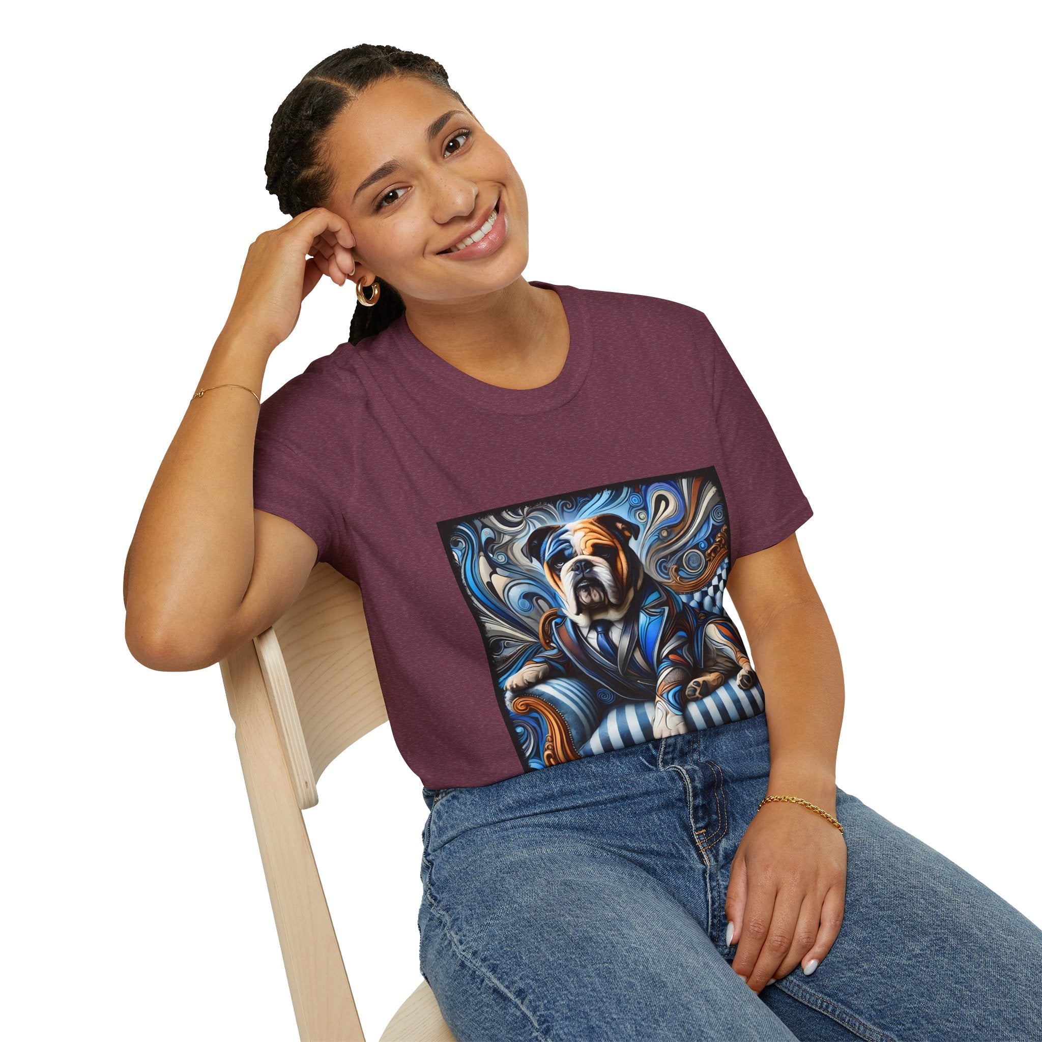 Bulldog Blue Swirl | Unisex Dog T-Shirt