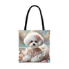 Bichon Frise Beach Beauty | Dog Themed Tote Bag