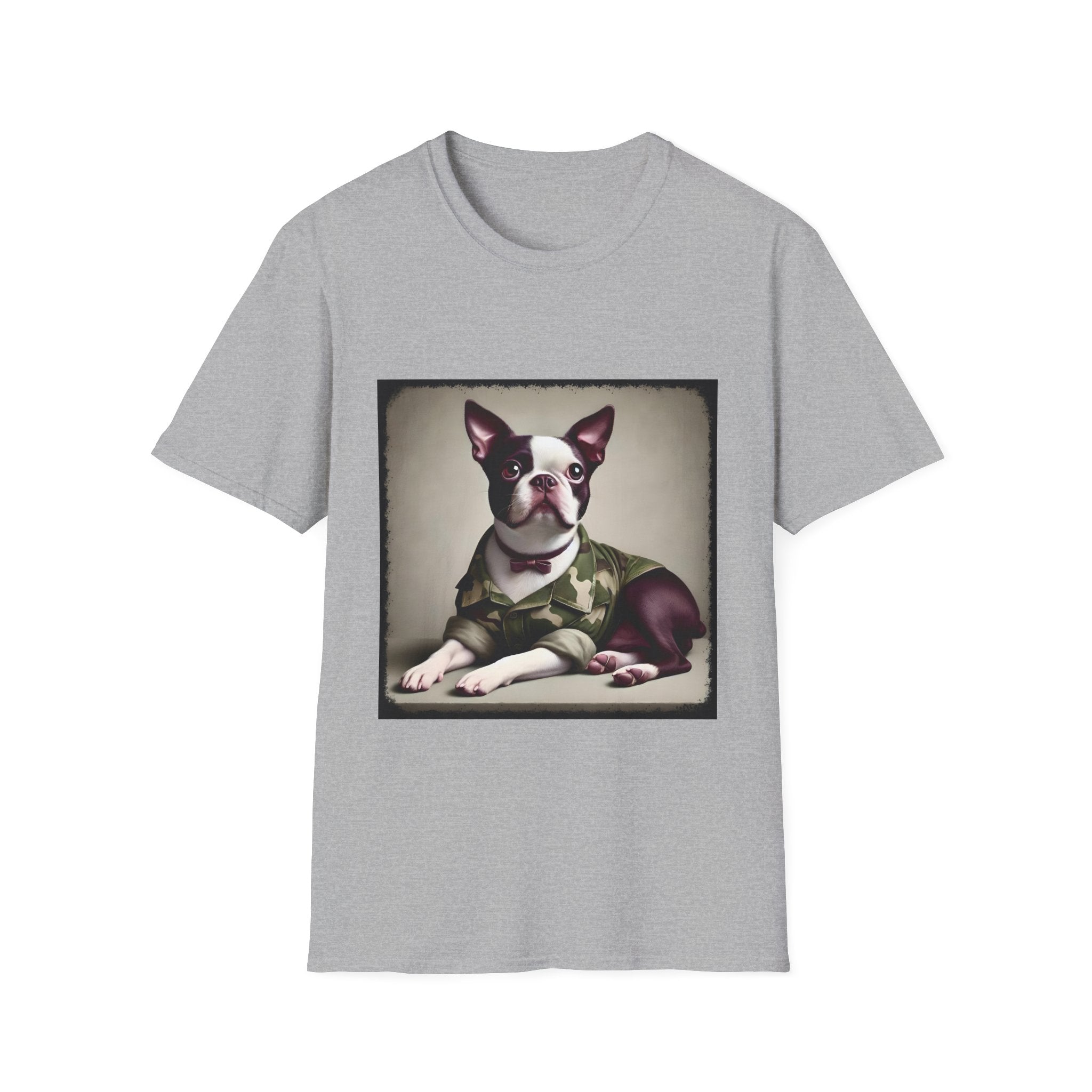 Boston Terrier Camo Cutie | Unisex Dog T-Shirt