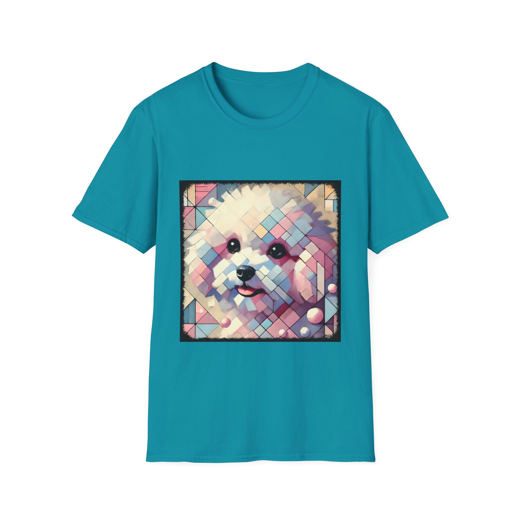 Bichon Frise Pastel Geometric | Unisex Dog T-Shirt