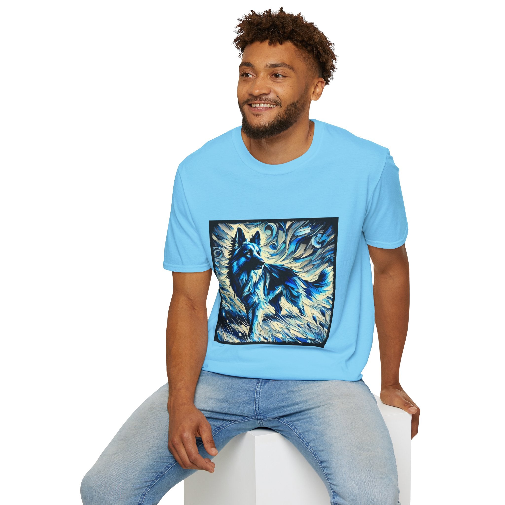 German Shepherd Blue Winter Swirl | Unisex Dog T-Shirt