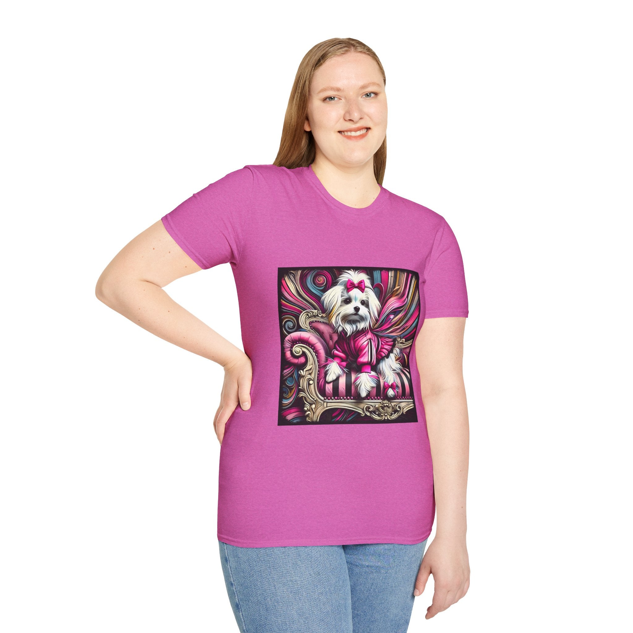 Maltese Pink Swirl | Unisex Dog T-Shirt