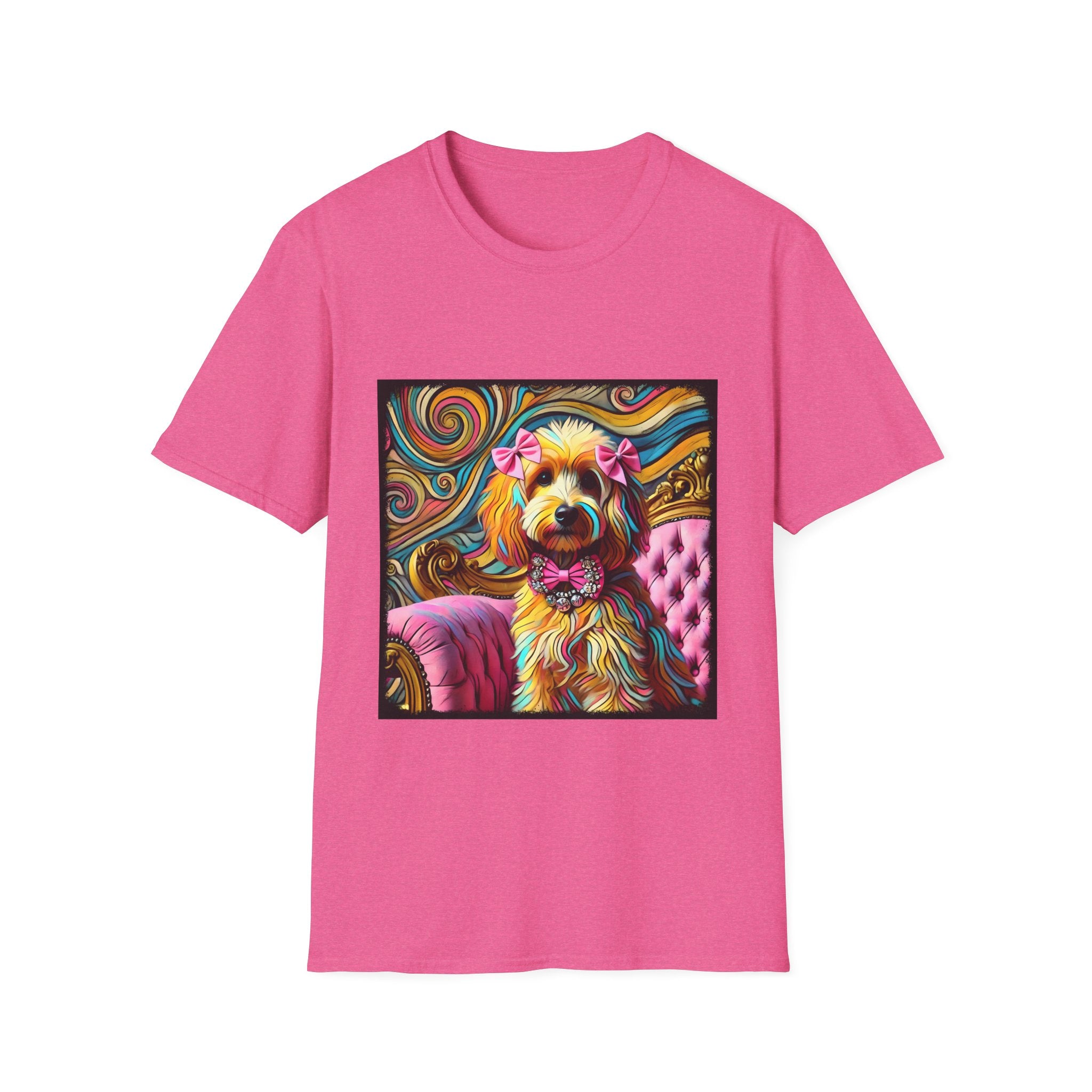 Goldendoodle Pink Diamond Bow Swirl  | Unisex Dog T-Shirt