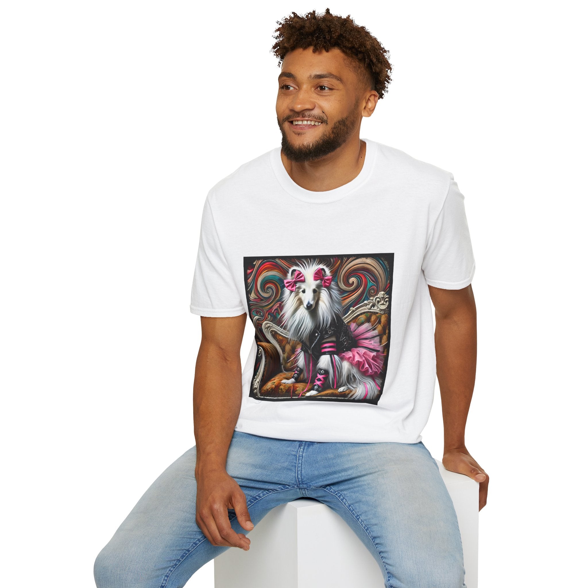 Collie Pink Rocker | Unisex Dog T-Shirt