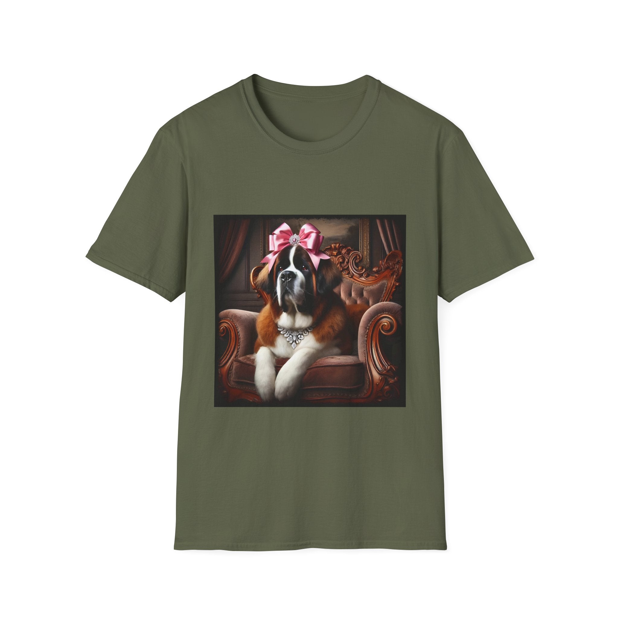 Saint Bernard Pink Bow Princess | Unisex Dog T-Shirt