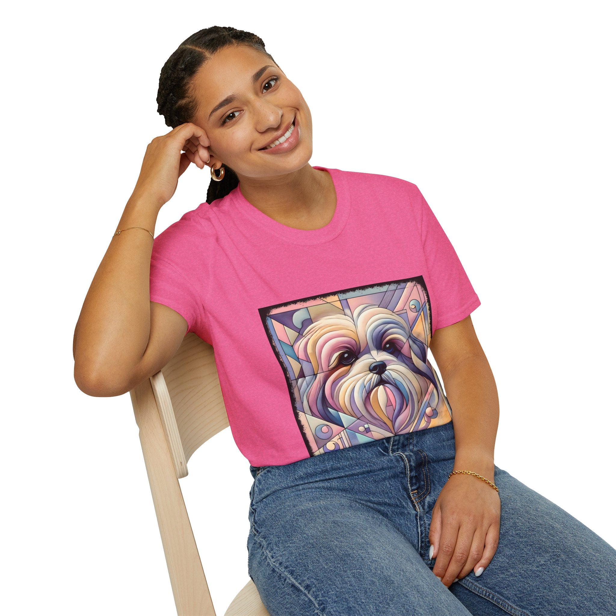 Lhasa Apso Pastel Geometric | Unisex Dog T-Shirt