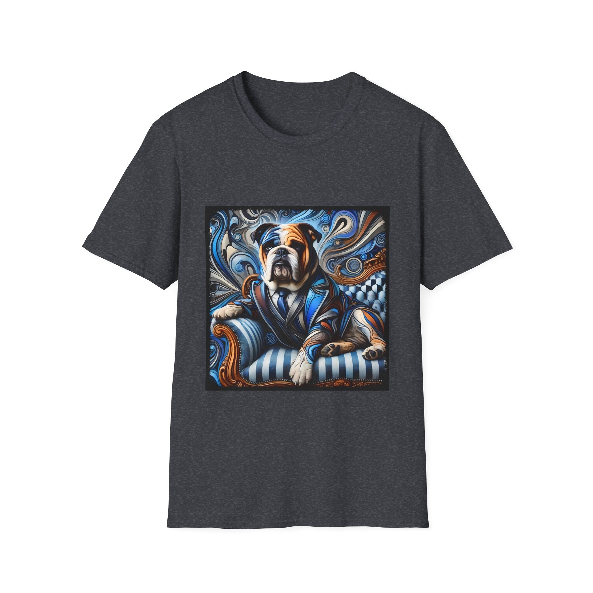 Bulldog Blue Swirl | Unisex Dog T-Shirt