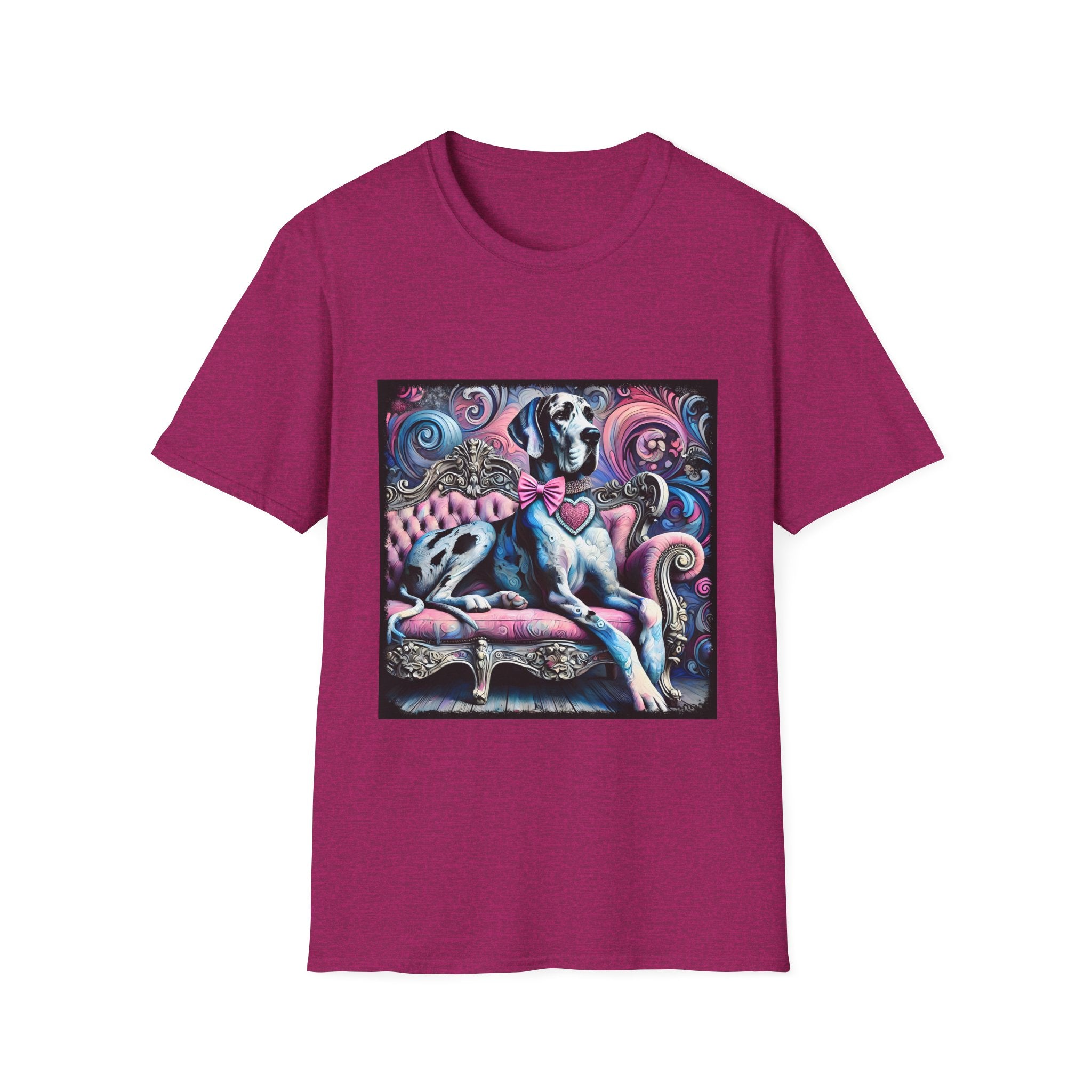 Great Dane Purple Heart Swirl | Unisex Dog T-Shirt