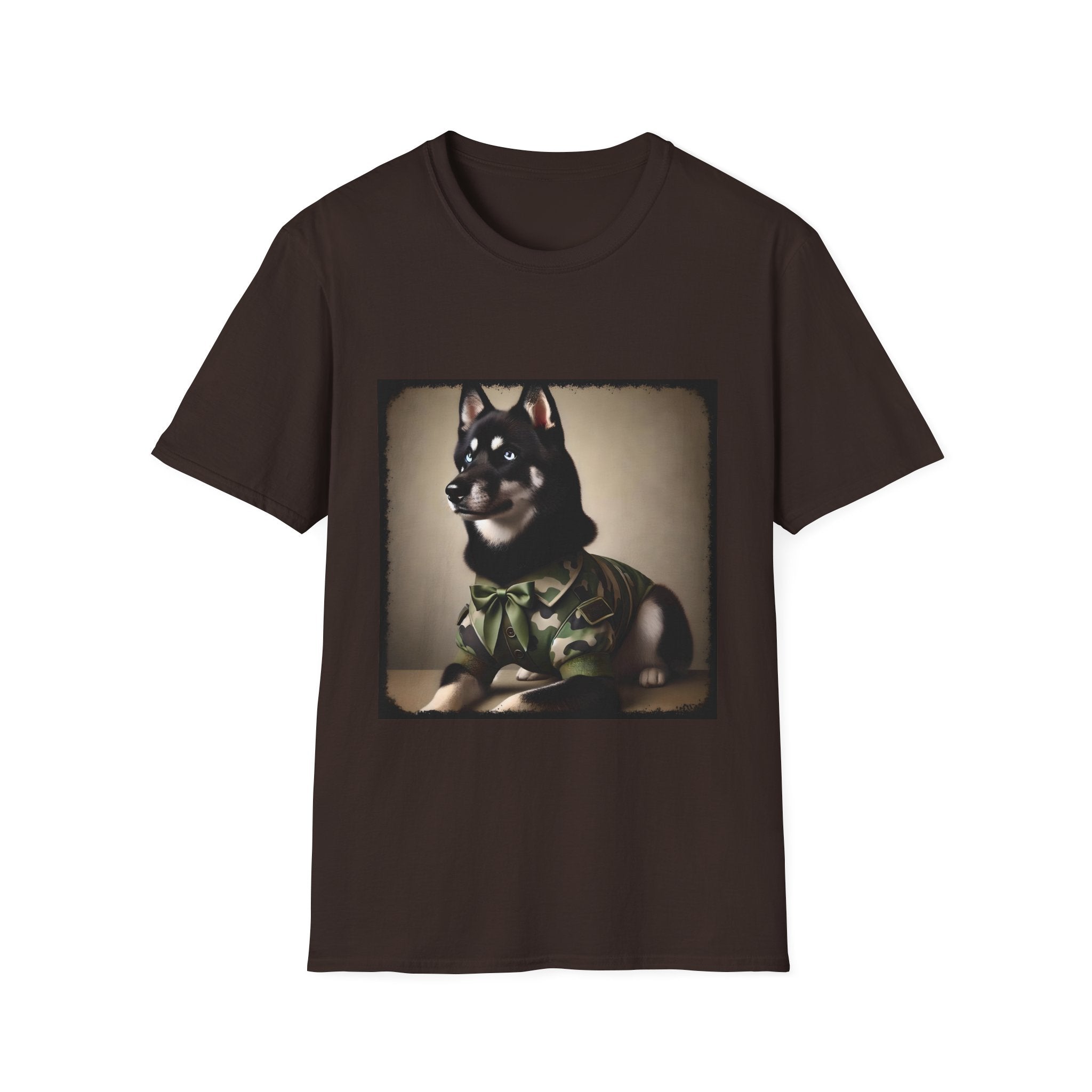 Siberian Husky Green Camo Cutie  | Unisex Dog T-Shirt