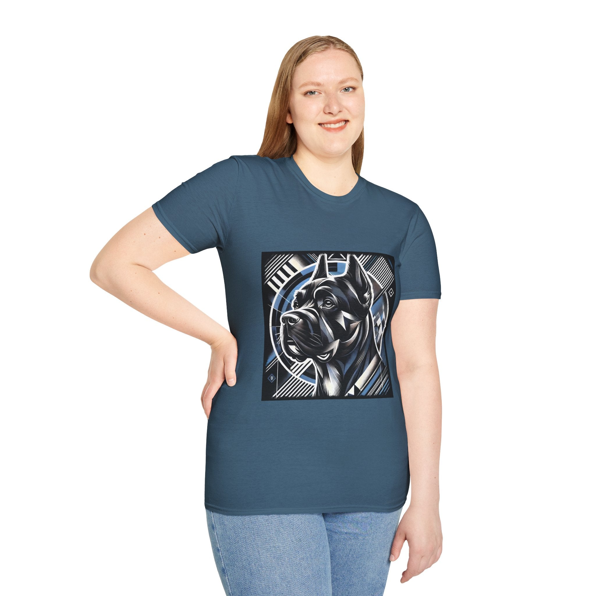 Cane Corso Blue and Black Geometric | Unisex Dog T-Shirt