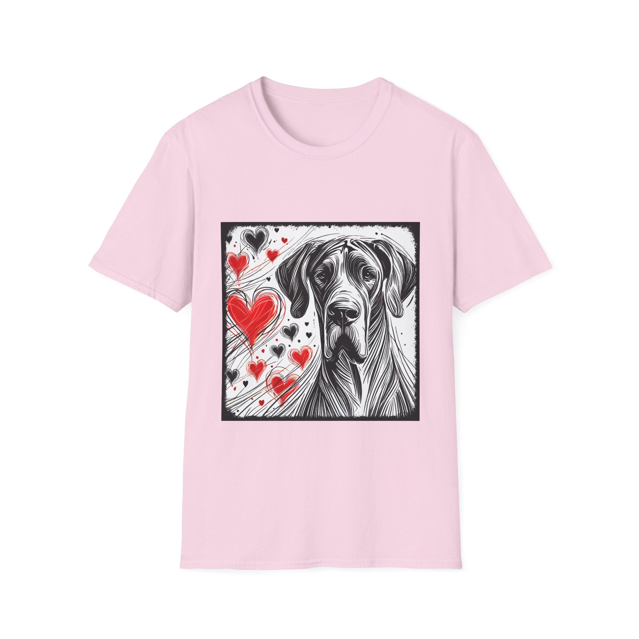 Great Dane Bold Heart Sketch | Unisex Dog T-Shirt