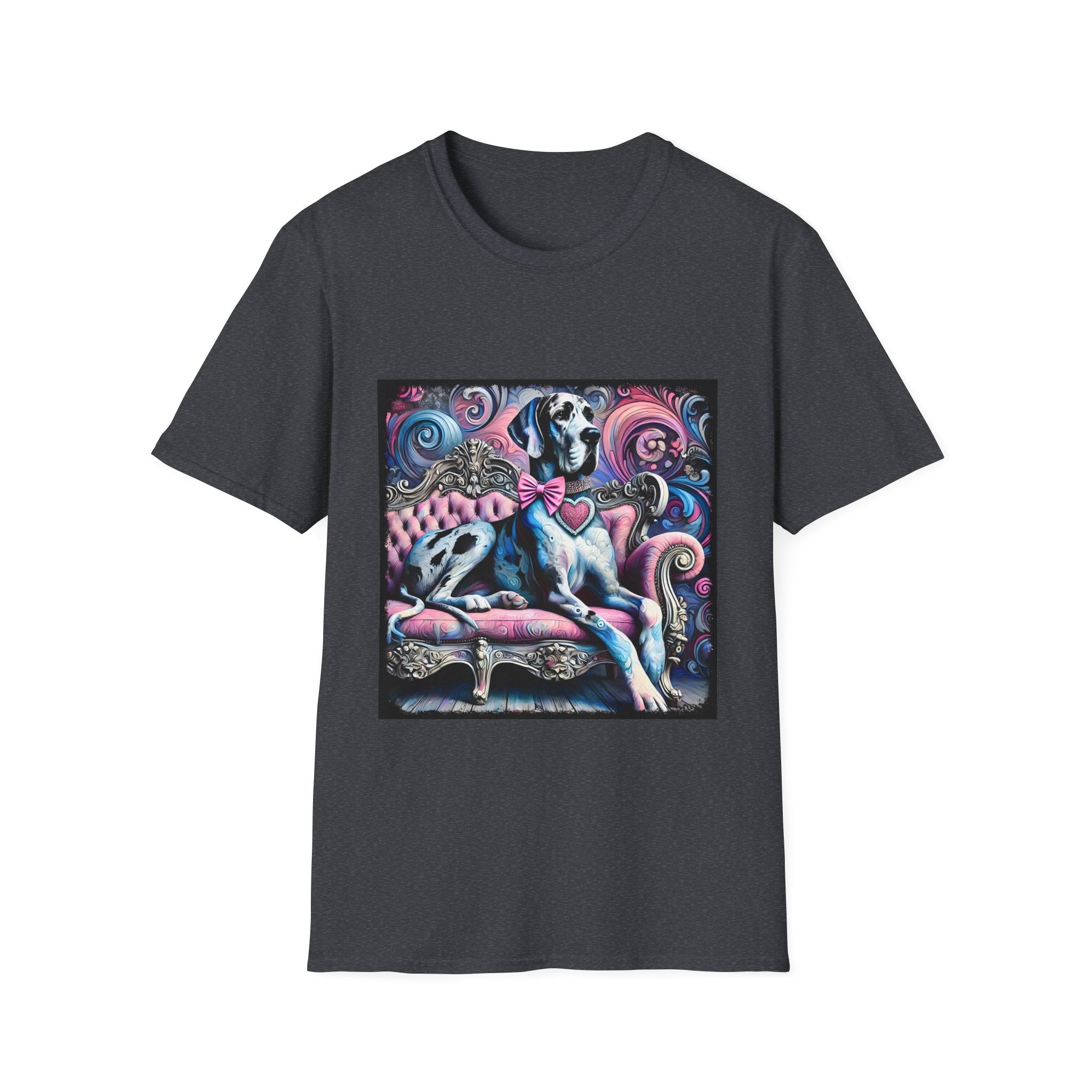 Great Dane Purple Heart Swirl | Unisex Dog T-Shirt